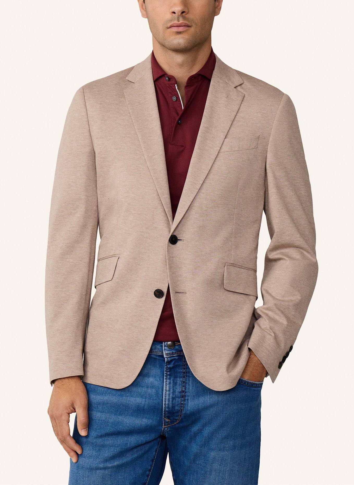 HACKETT LONDON Sakko MELANGE PIQUE: TAUPE/ HELLBRAUN