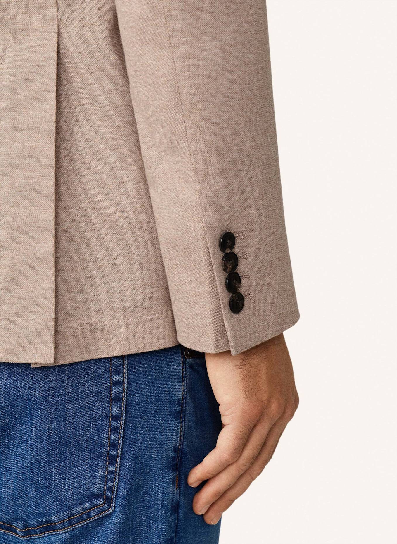 HACKETT LONDON Sakko MELANGE PIQUE: TAUPE/ HELLBRAUN