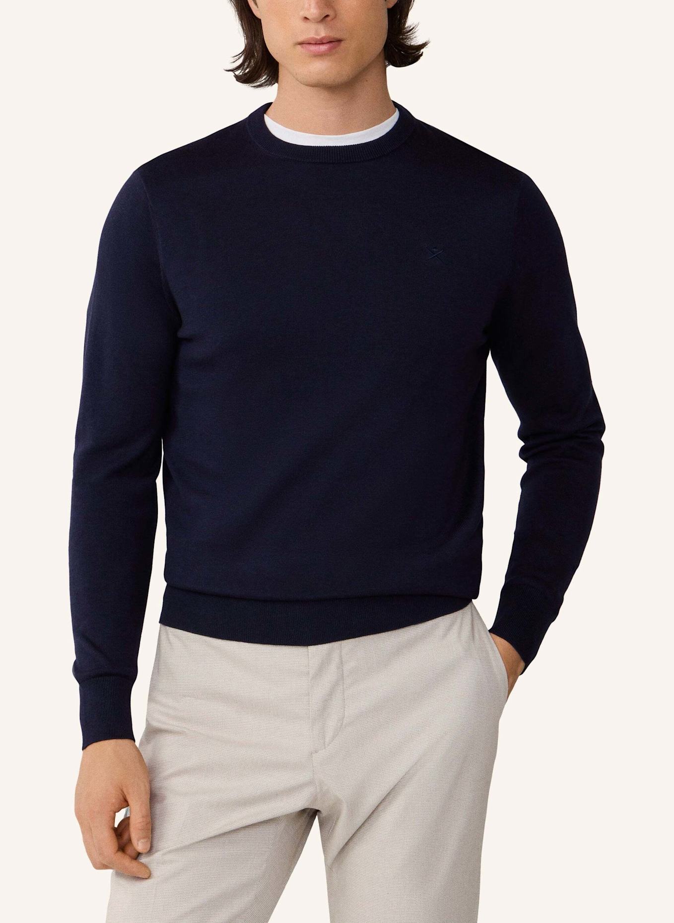 HACKETT LONDON Pullover COTTON SILK CREW: BLAU