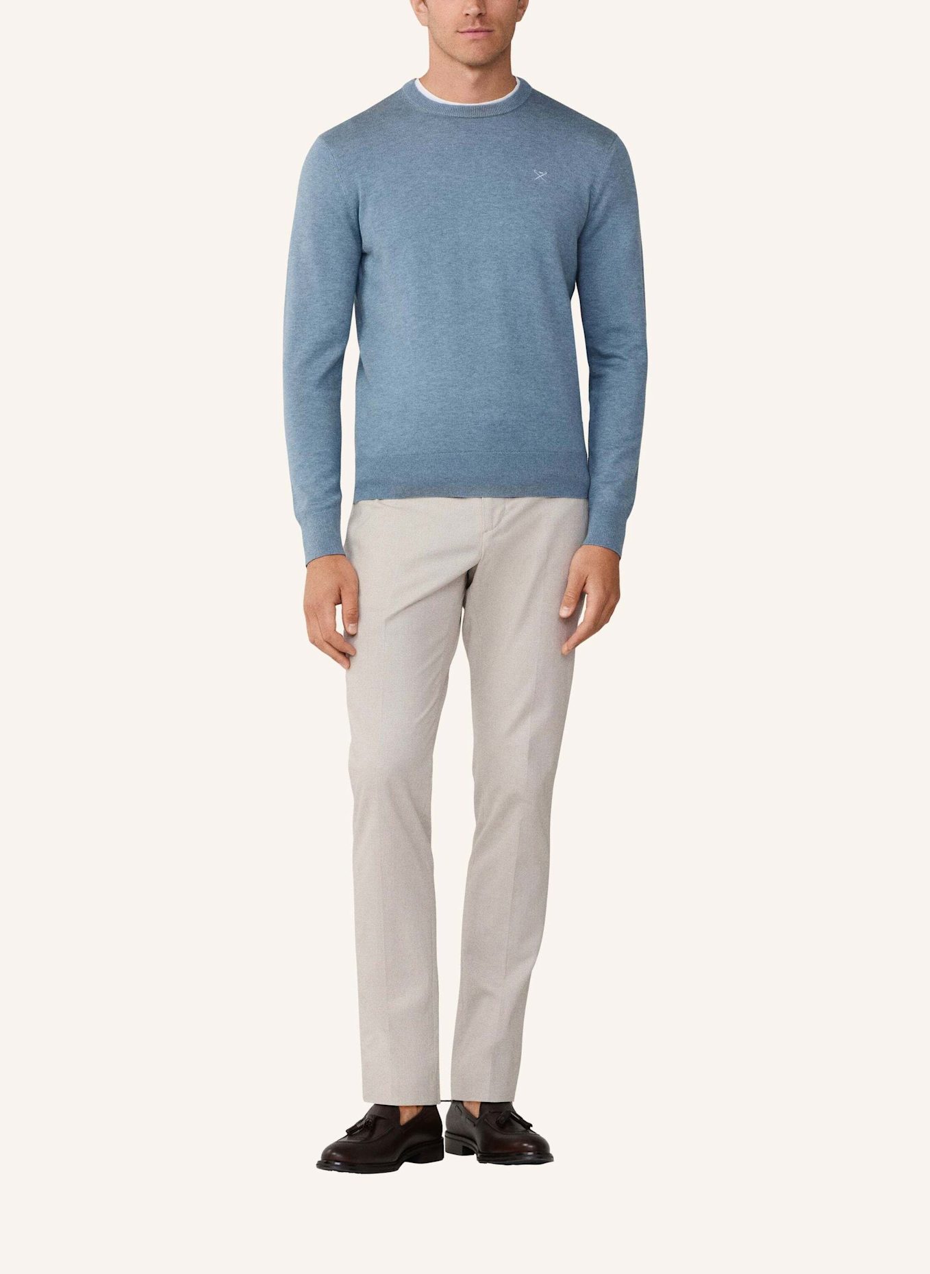 HACKETT LONDON Pullover COTTON SILK CREW: BLAU