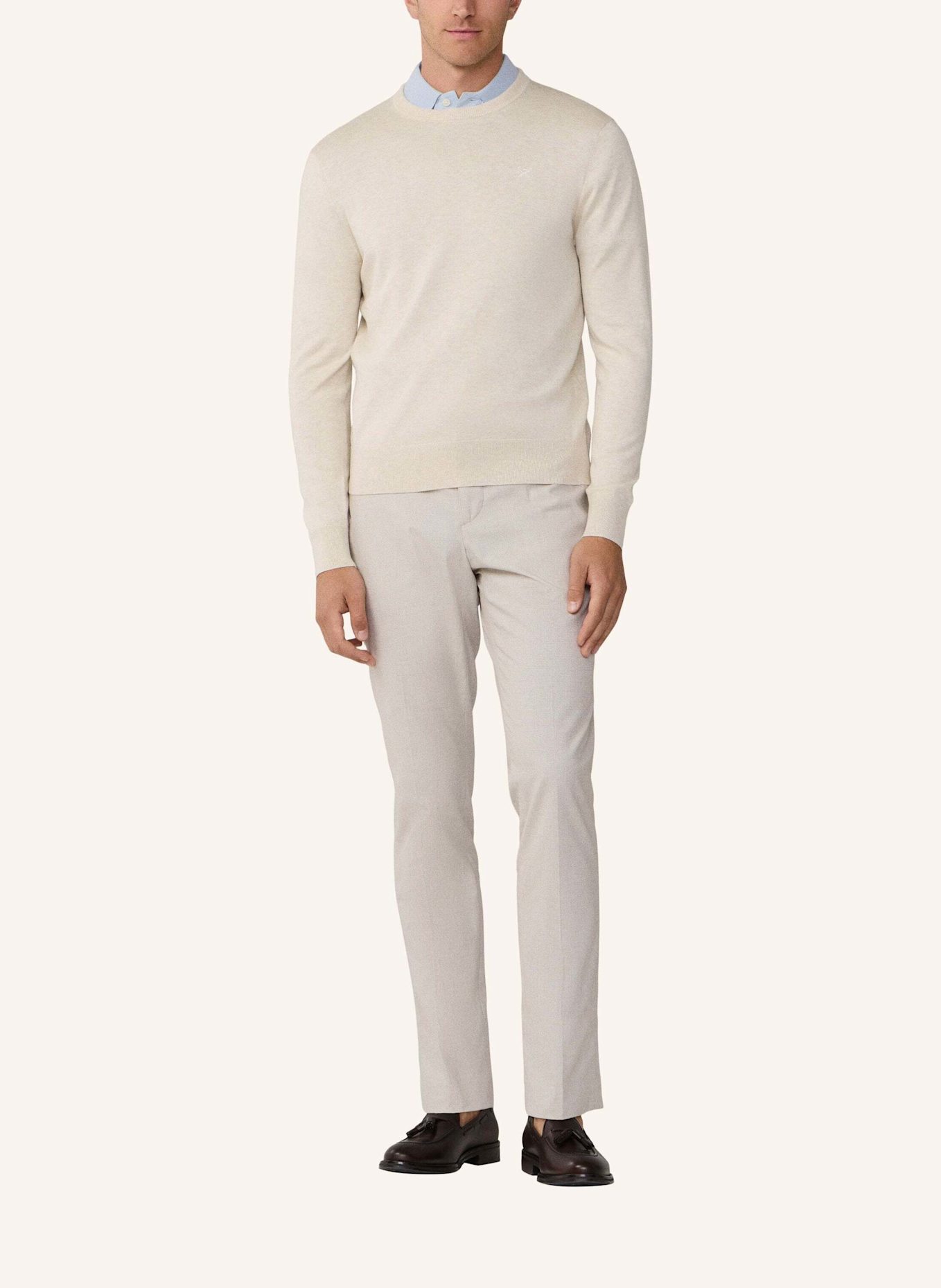 HACKETT LONDON Pullover COTTON SILK CREW: WEISS
