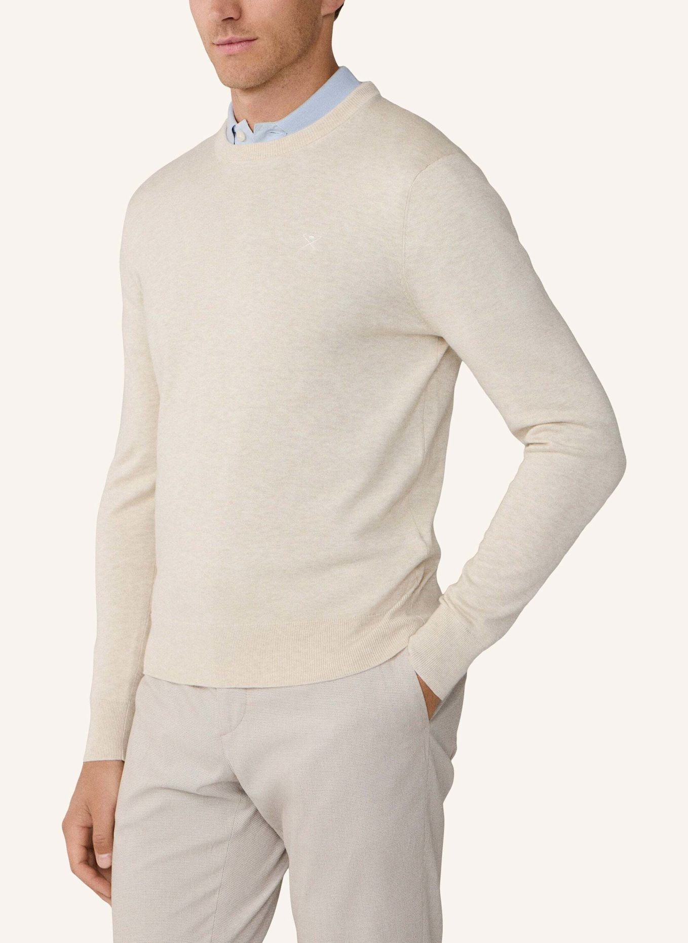 HACKETT LONDON Pullover COTTON SILK CREW: WEISS