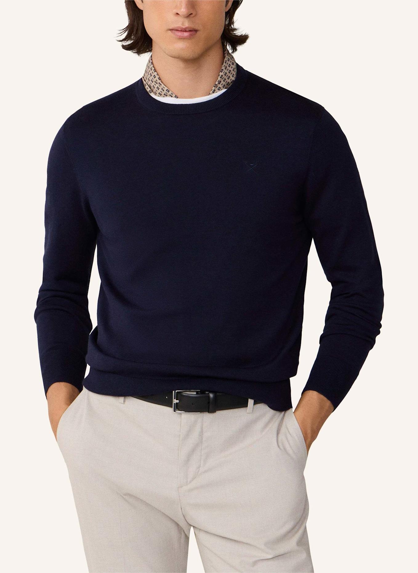 HACKETT LONDON Pullover COTTON SILK CREW: BLAU