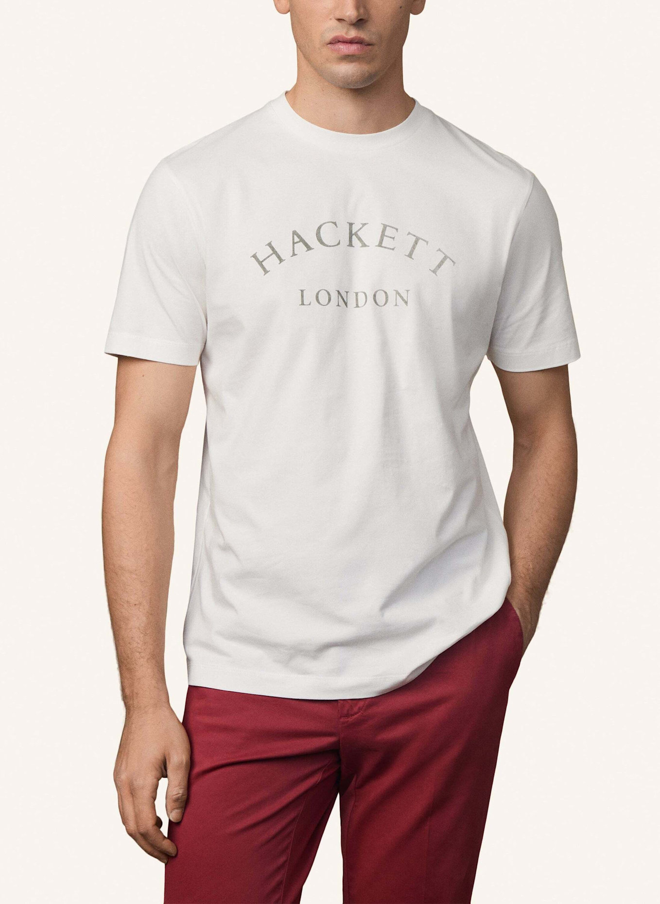 HACKETT LONDON T-Shirt HERITAGE ESS TEE: CREME