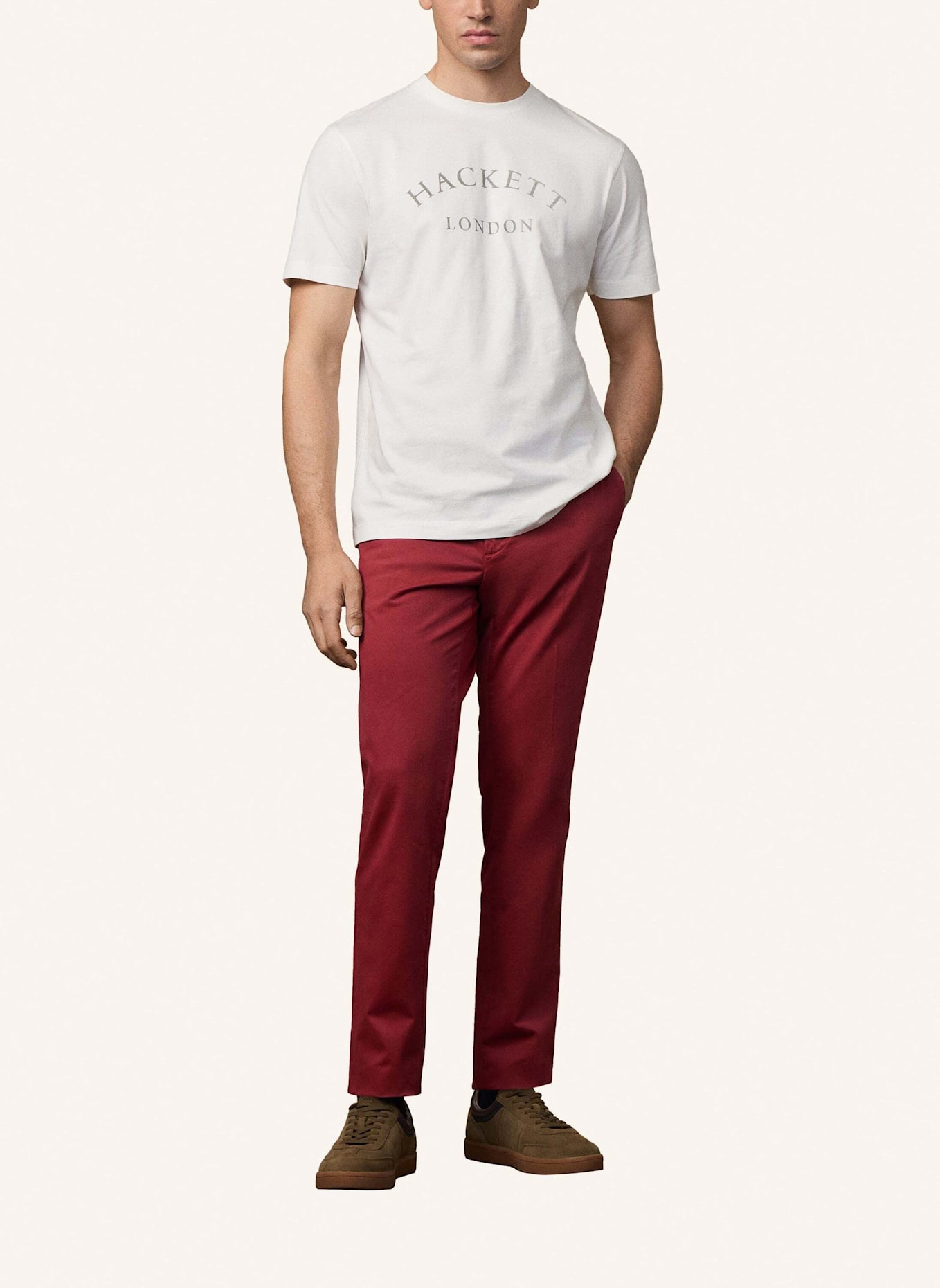 HACKETT LONDON T-Shirt HERITAGE ESS TEE: CREME