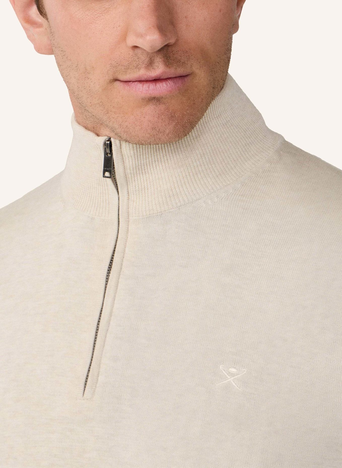 HACKETT LONDON Pullover COTTON SILK HZIP: WEISS