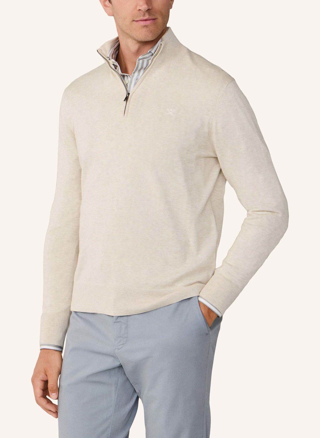 HACKETT LONDON Pullover COTTON SILK HZIP: WEISS