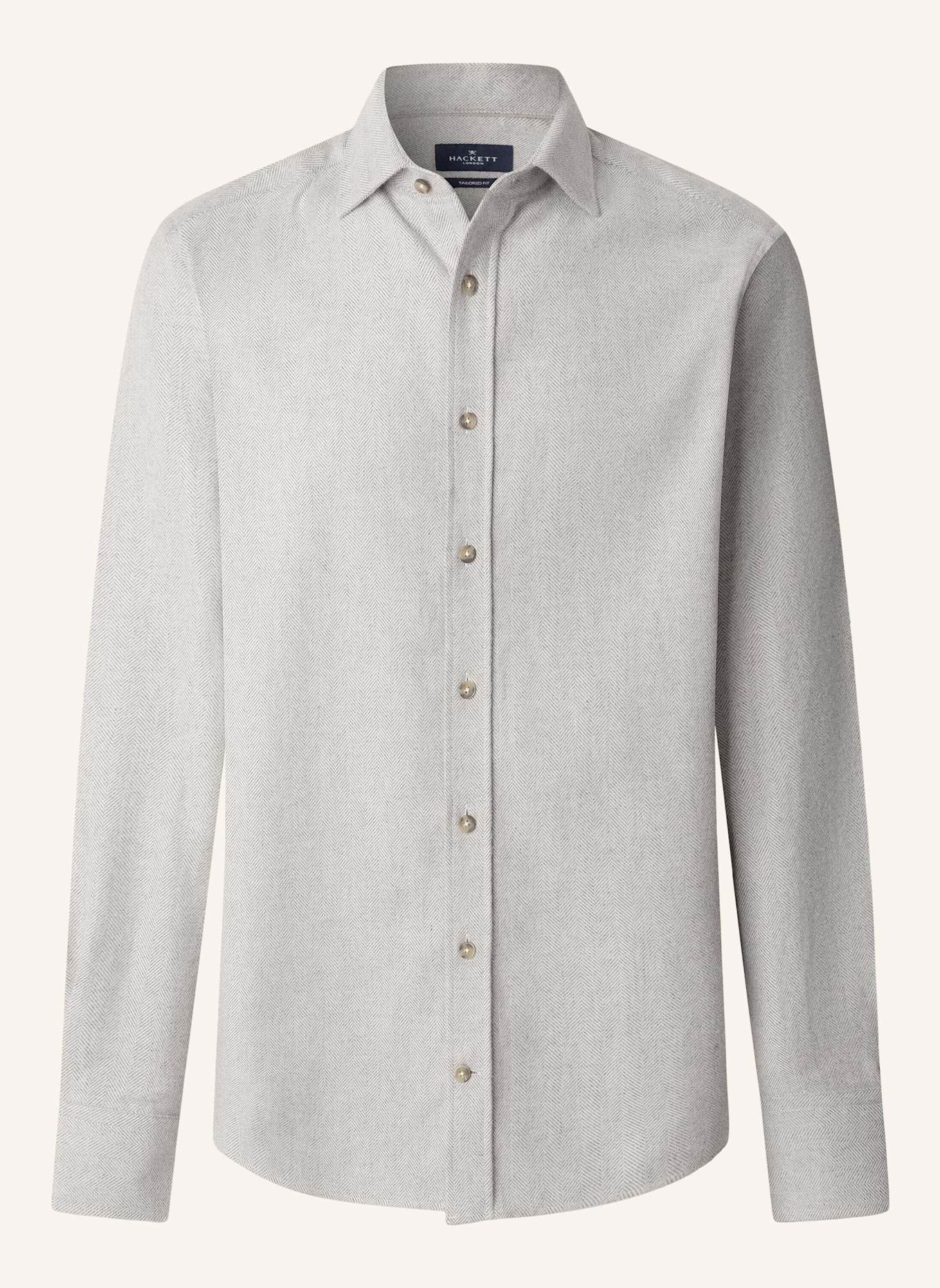 HACKETT LONDON Freizeithemd BRUSHED HERRINGBONE: GRAU
