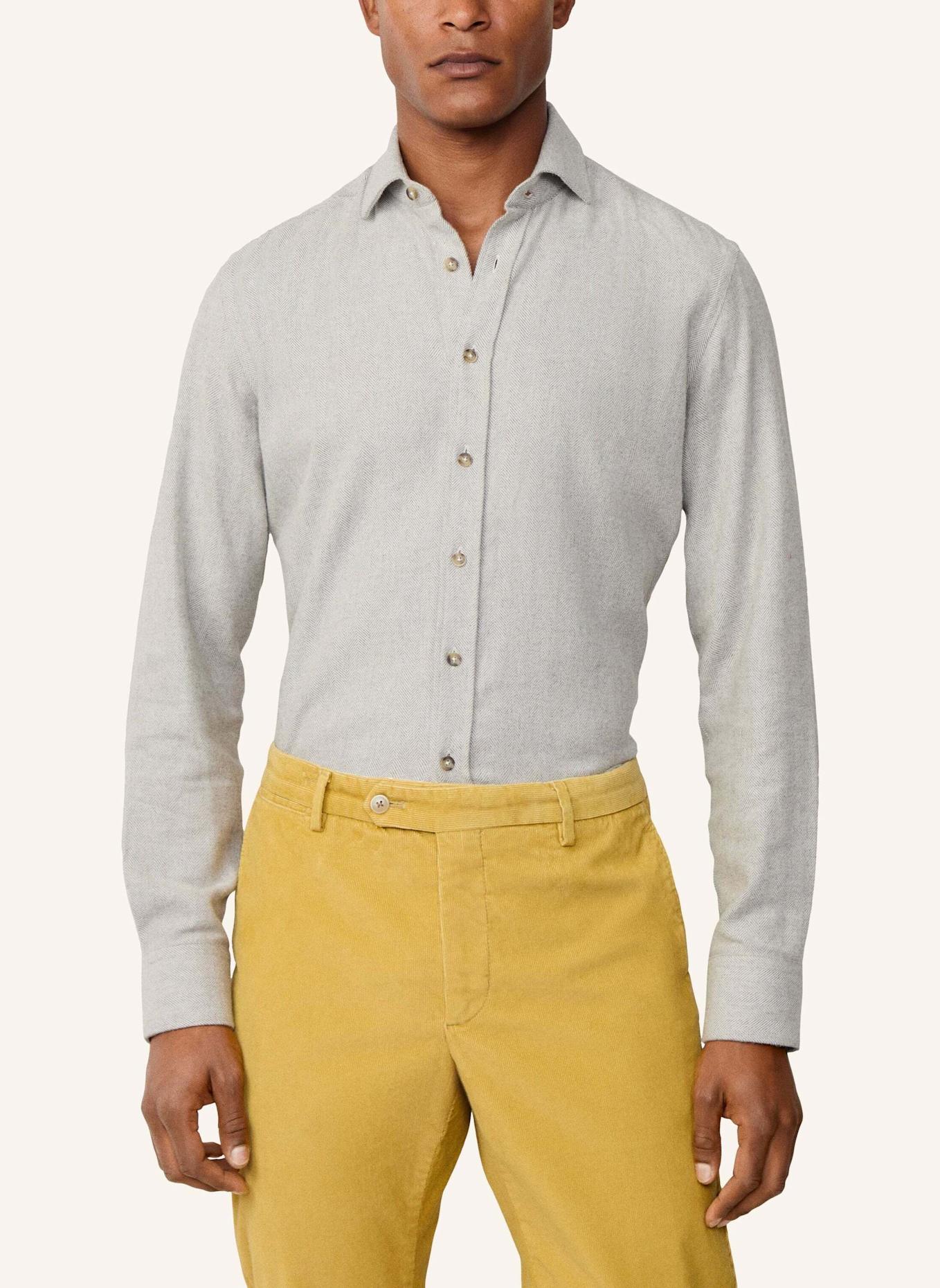 HACKETT LONDON Freizeithemd BRUSHED HERRINGBONE: GRAU