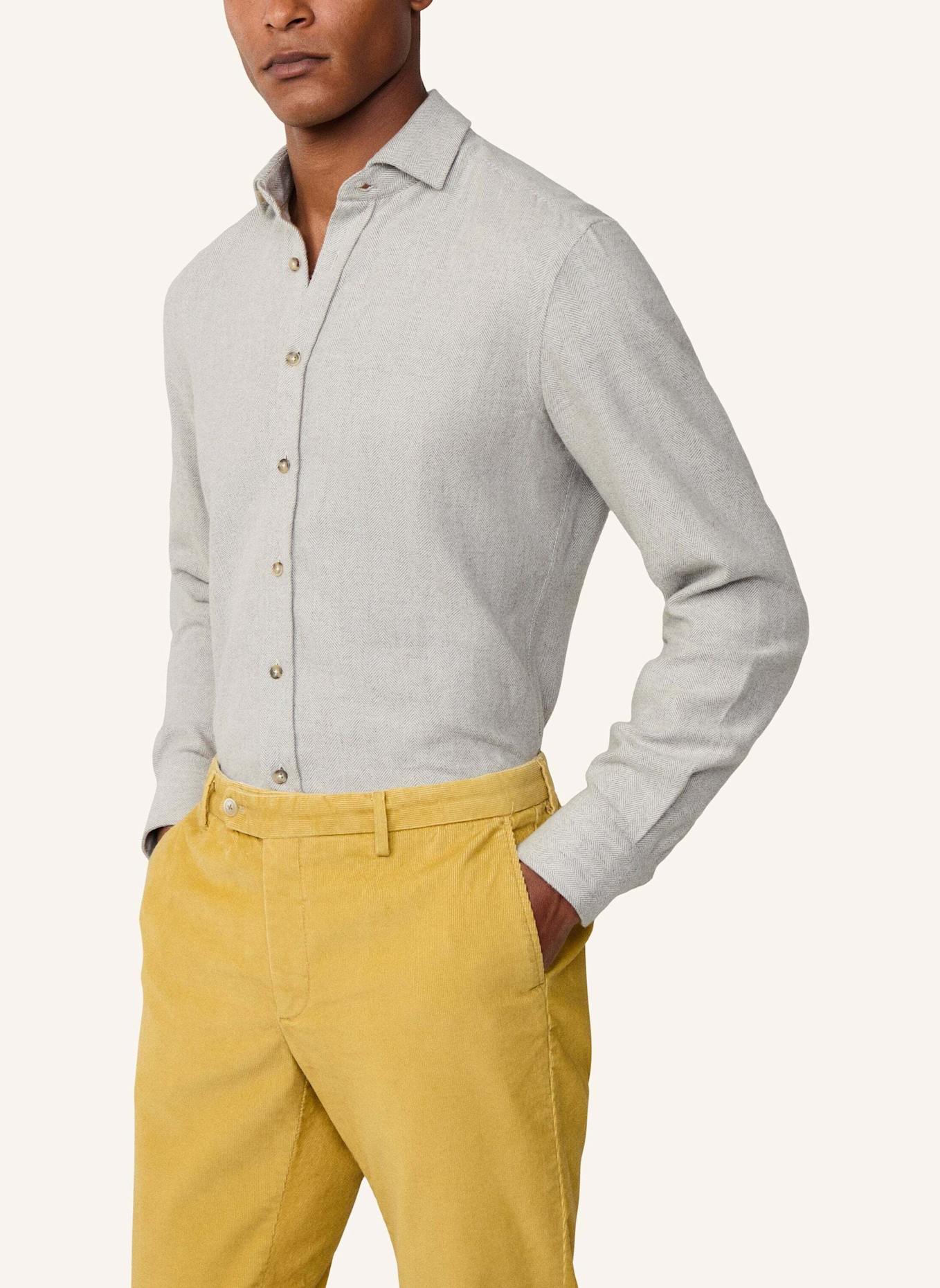 HACKETT LONDON Freizeithemd BRUSHED HERRINGBONE: GRAU