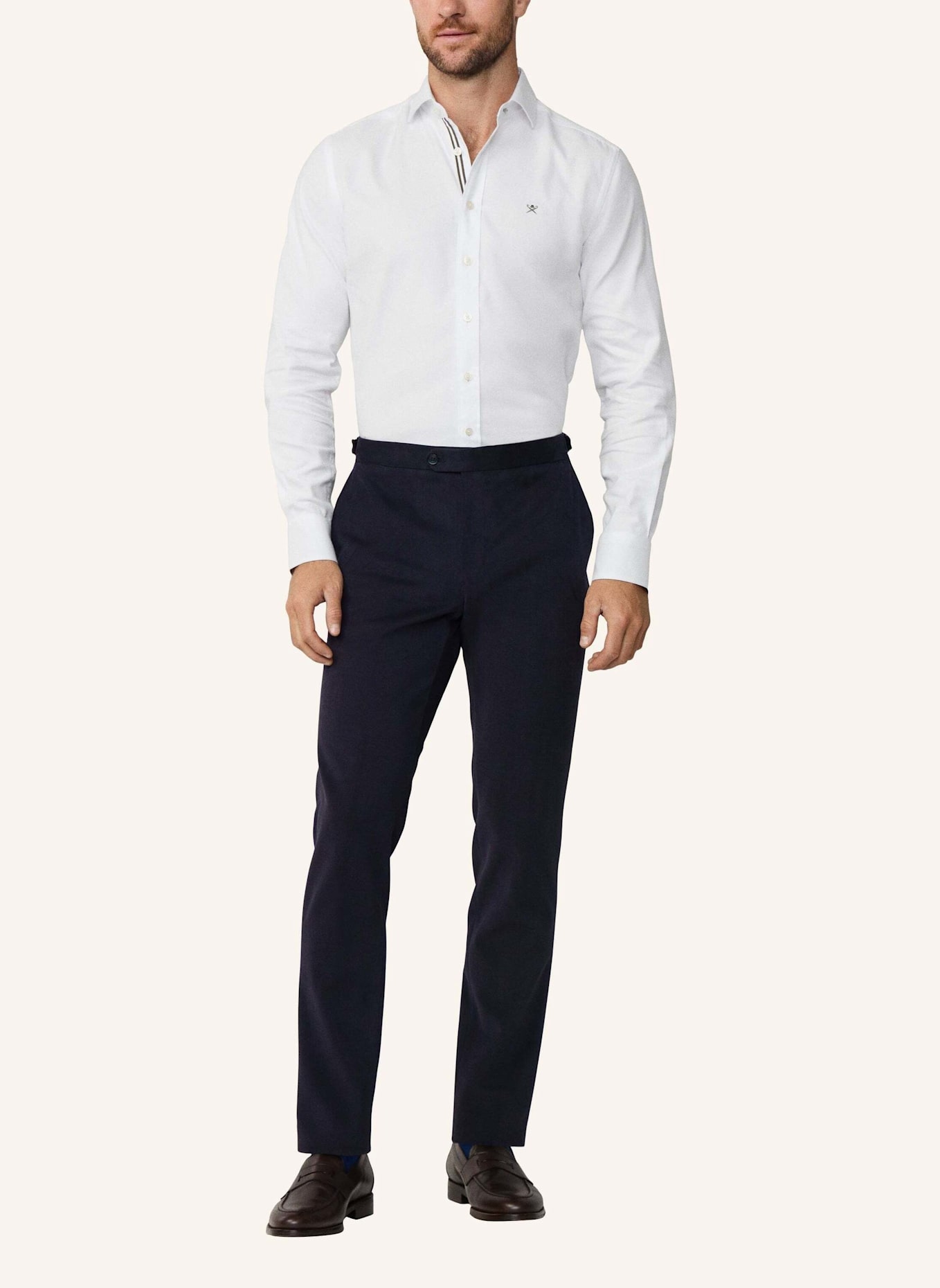 HACKETT LONDON Freizeithemd FLANNEL TAPE: WEISS