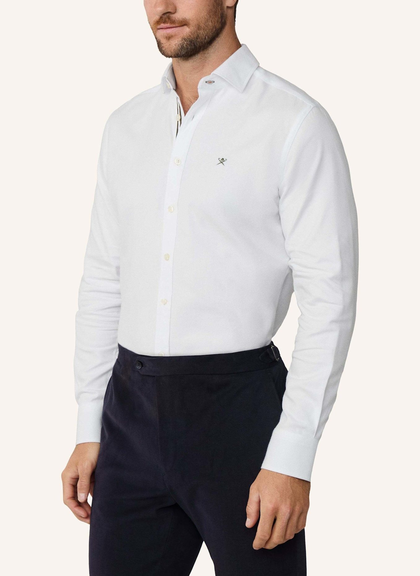 HACKETT LONDON Freizeithemd FLANNEL TAPE: WEISS