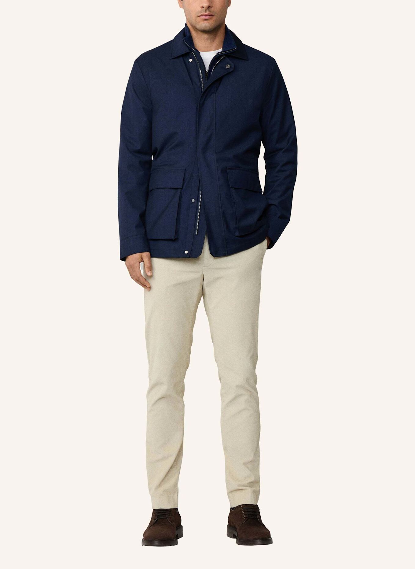 HACKETT LONDON Fieldjacket POW 2 PKT CARCOAT: DUNKELBLAU