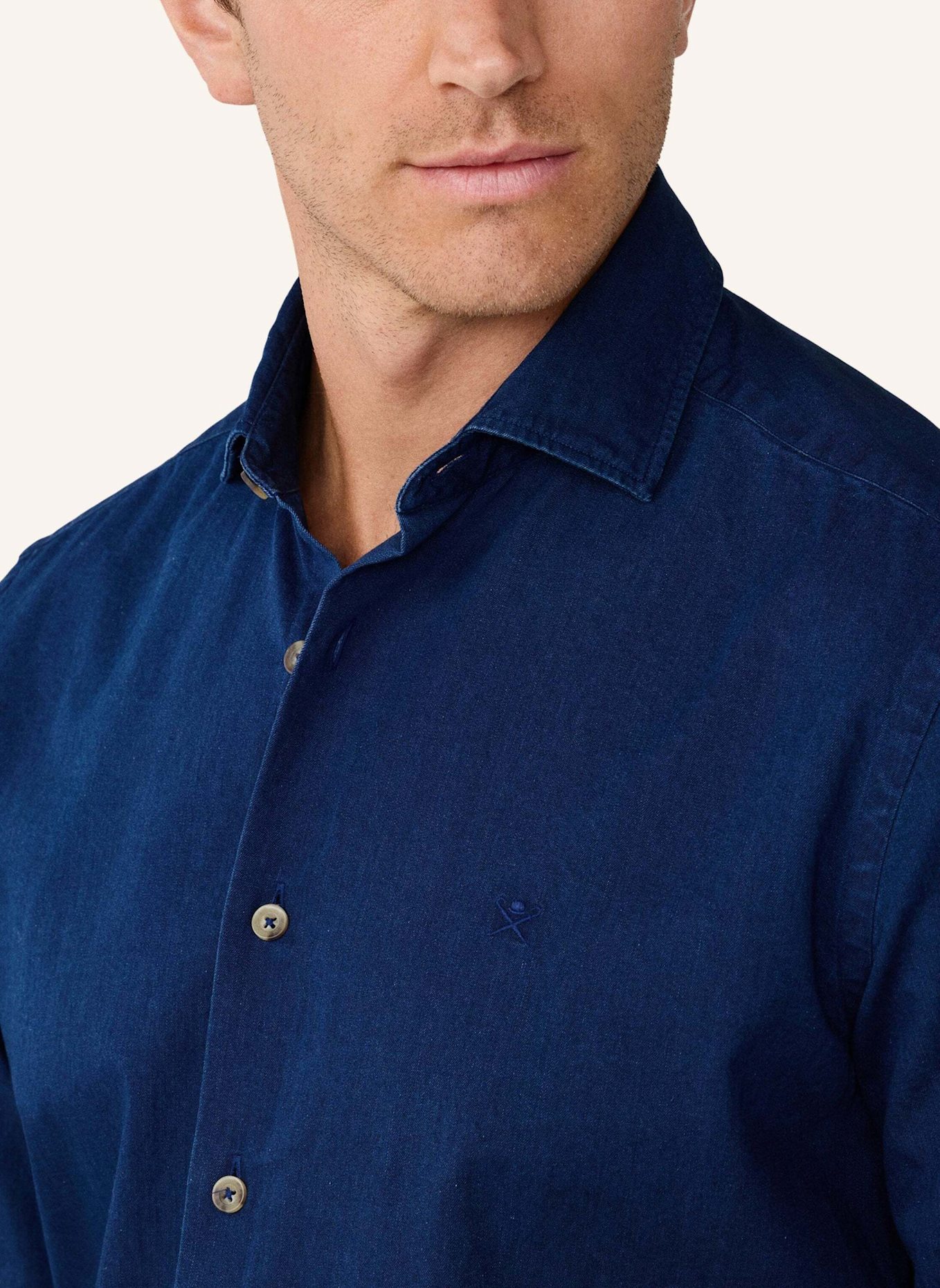 HACKETT LONDON Freizeithemd ESS DENIM DARK: DUNKELBLAU