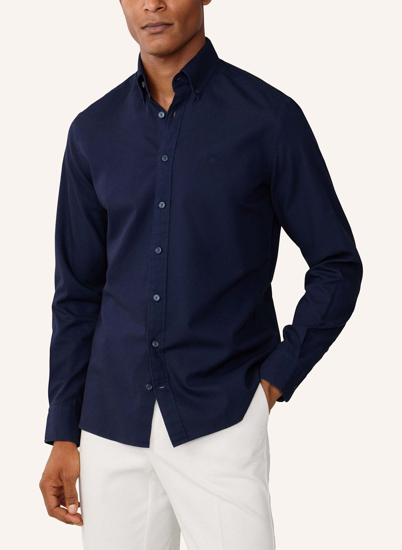 HACKETT LONDON Freizeithemd ESS GMT DYED OXFORD: BLAU