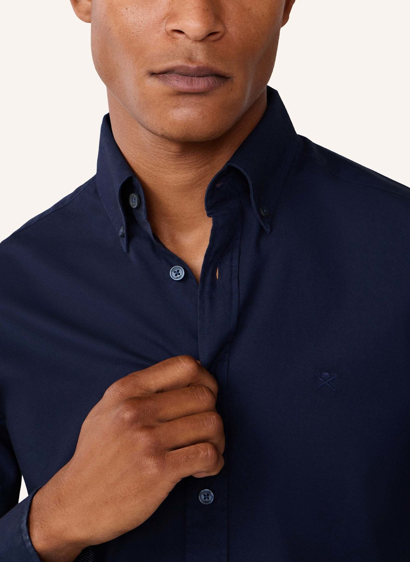 HACKETT LONDON Freizeithemd ESS GMT DYED OXFORD: BLAU