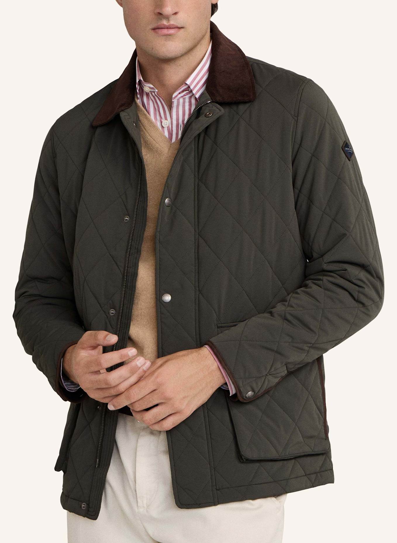 HACKETT LONDON Fieldjacket QUILTED JKT: DUNKELGRÜN