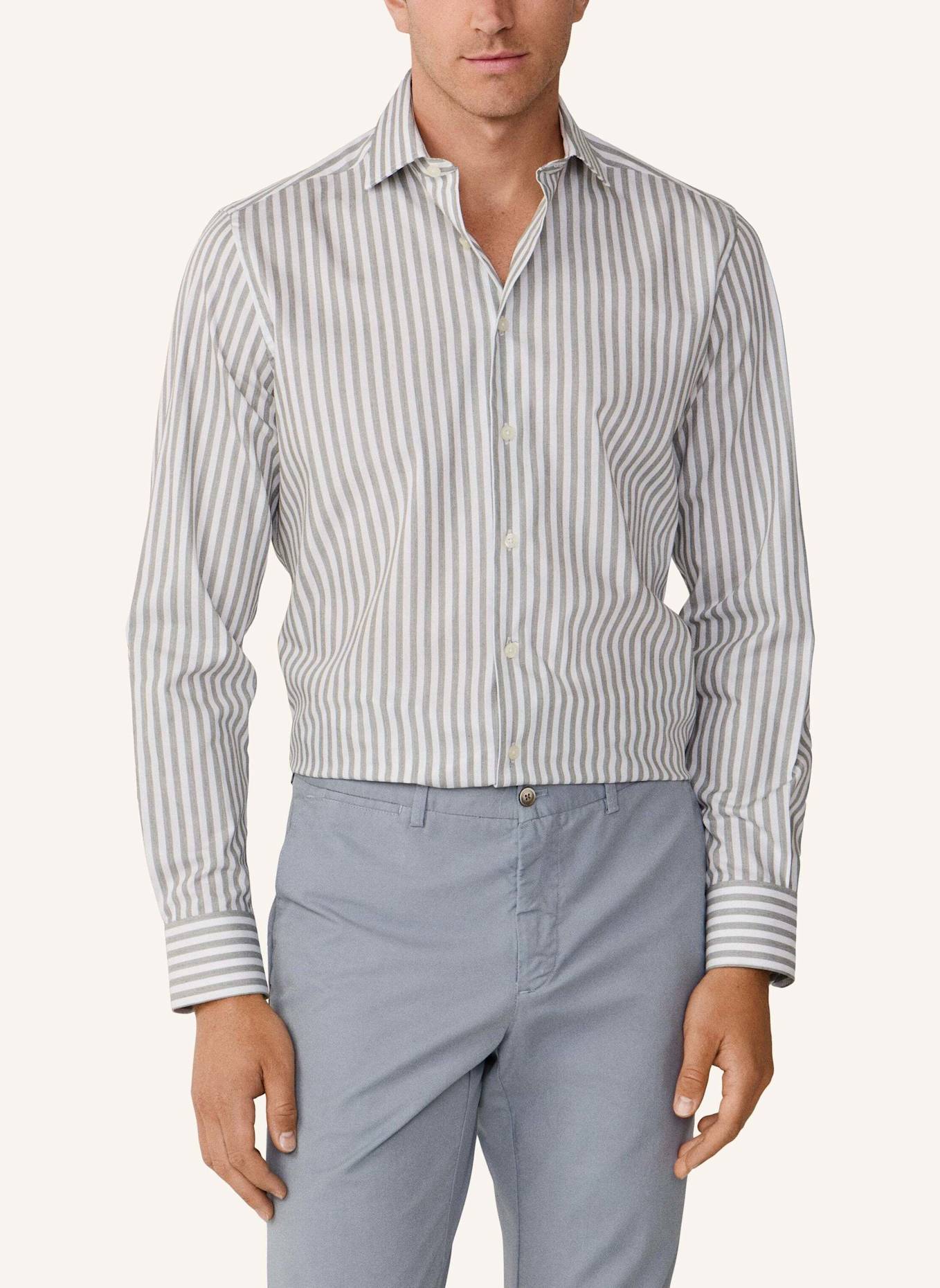 HACKETT LONDON Freizeithemd MELANGE STRIPE: GRÜN