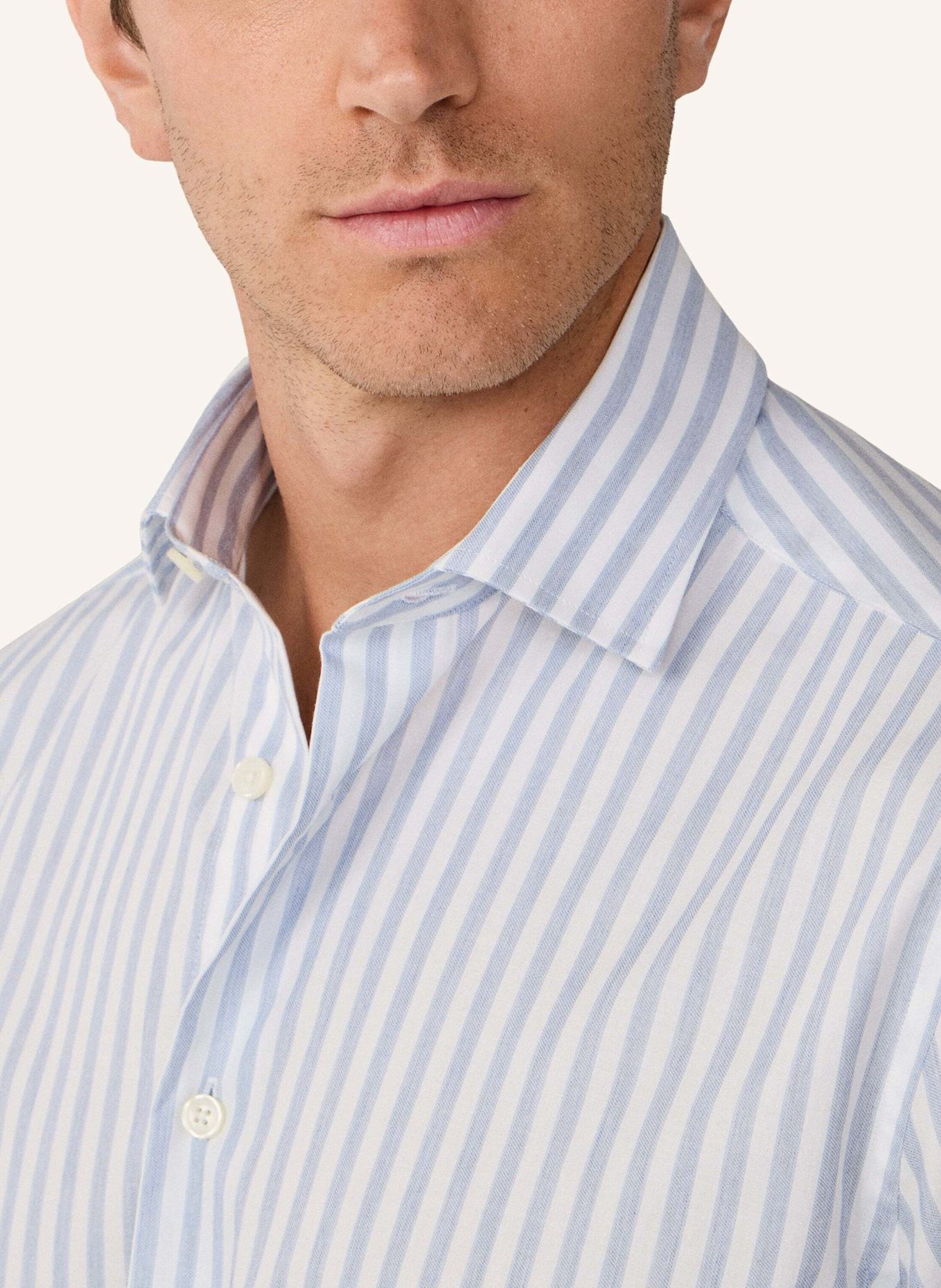 HACKETT LONDON Freizeithemd MELANGE STRIPE: HELLBLAU