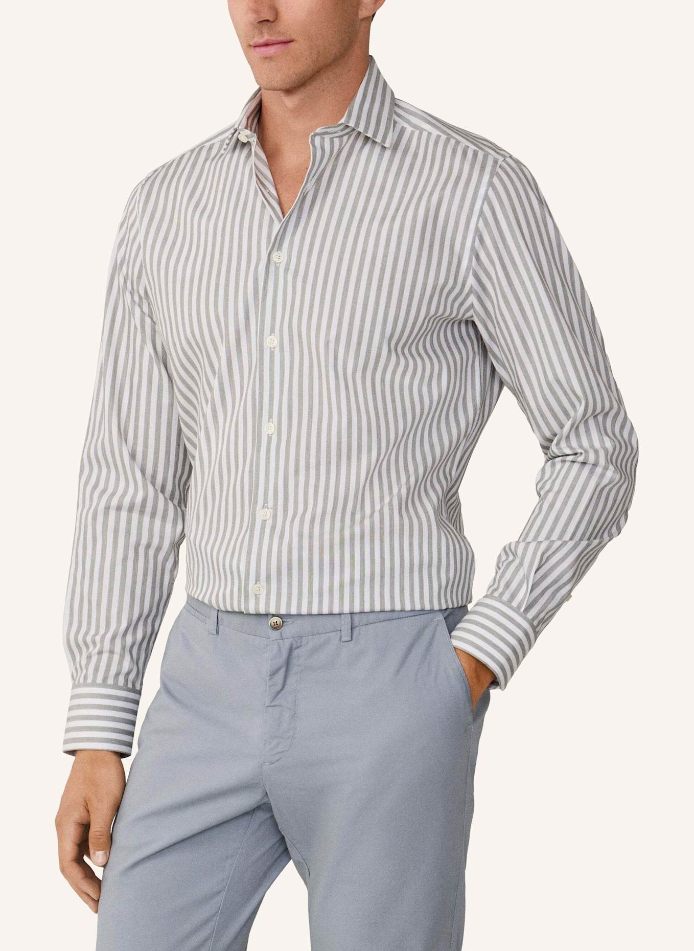 HACKETT LONDON Freizeithemd MELANGE STRIPE: GRÜN