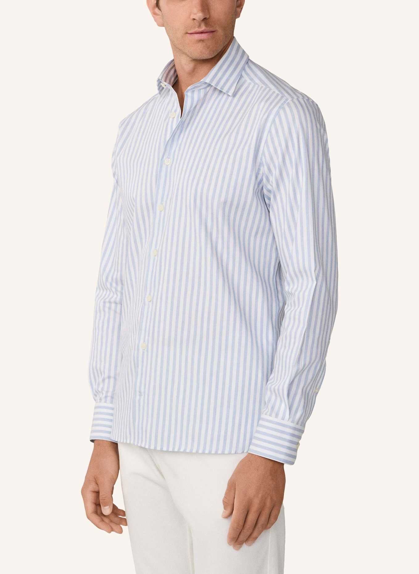 HACKETT LONDON Freizeithemd MELANGE STRIPE: HELLBLAU