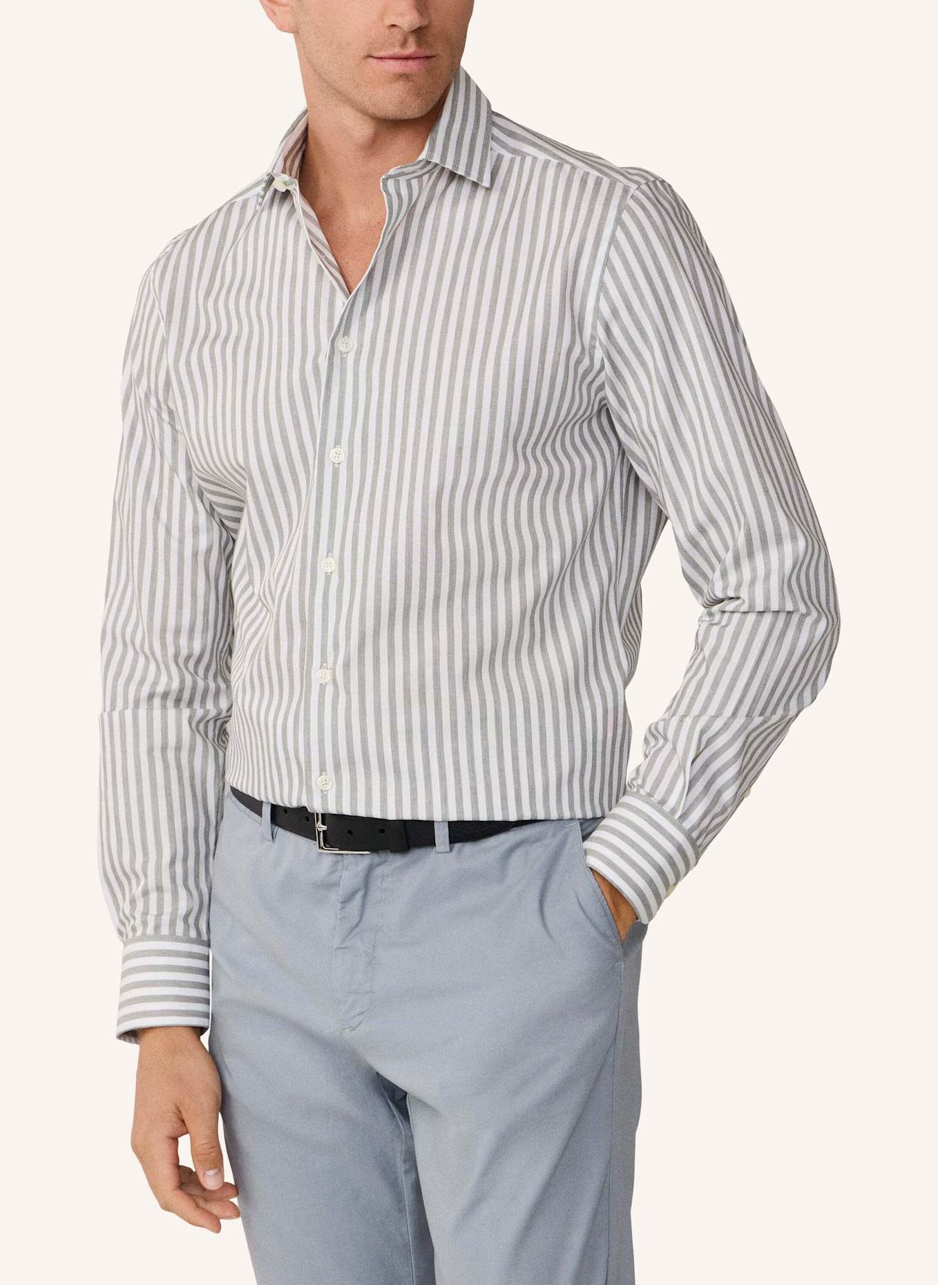 HACKETT LONDON Freizeithemd MELANGE STRIPE: GRÜN