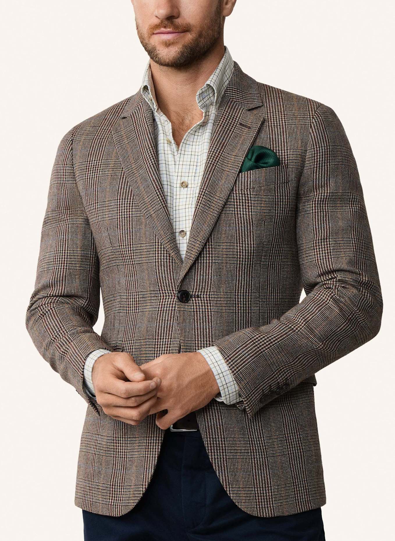 HACKETT LONDON Sakko COUNTRY CHECK CC: BRAUN