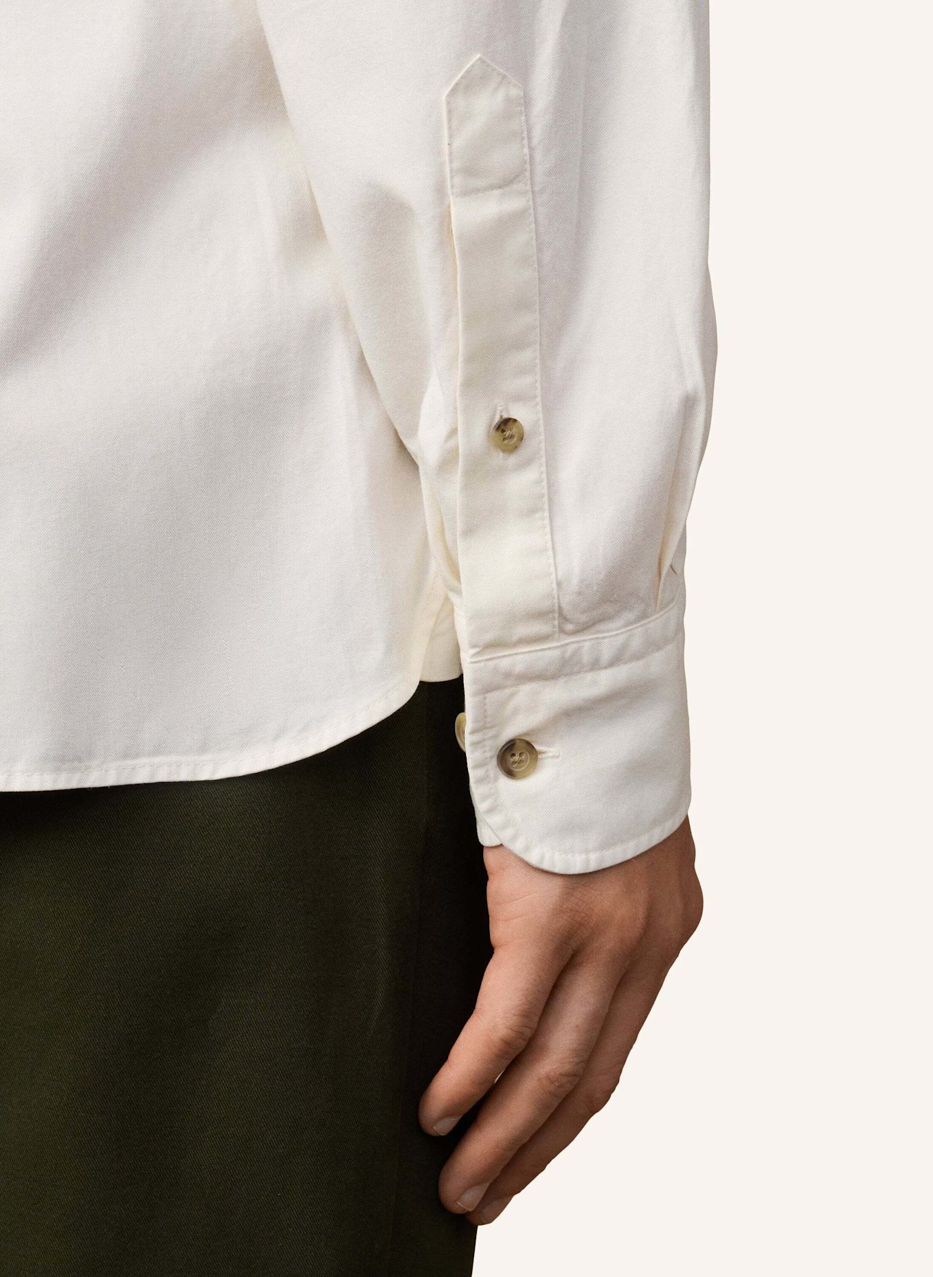 HACKETT LONDON Freizeithemd HERITAGE TWILL: ECRU/ WEISS