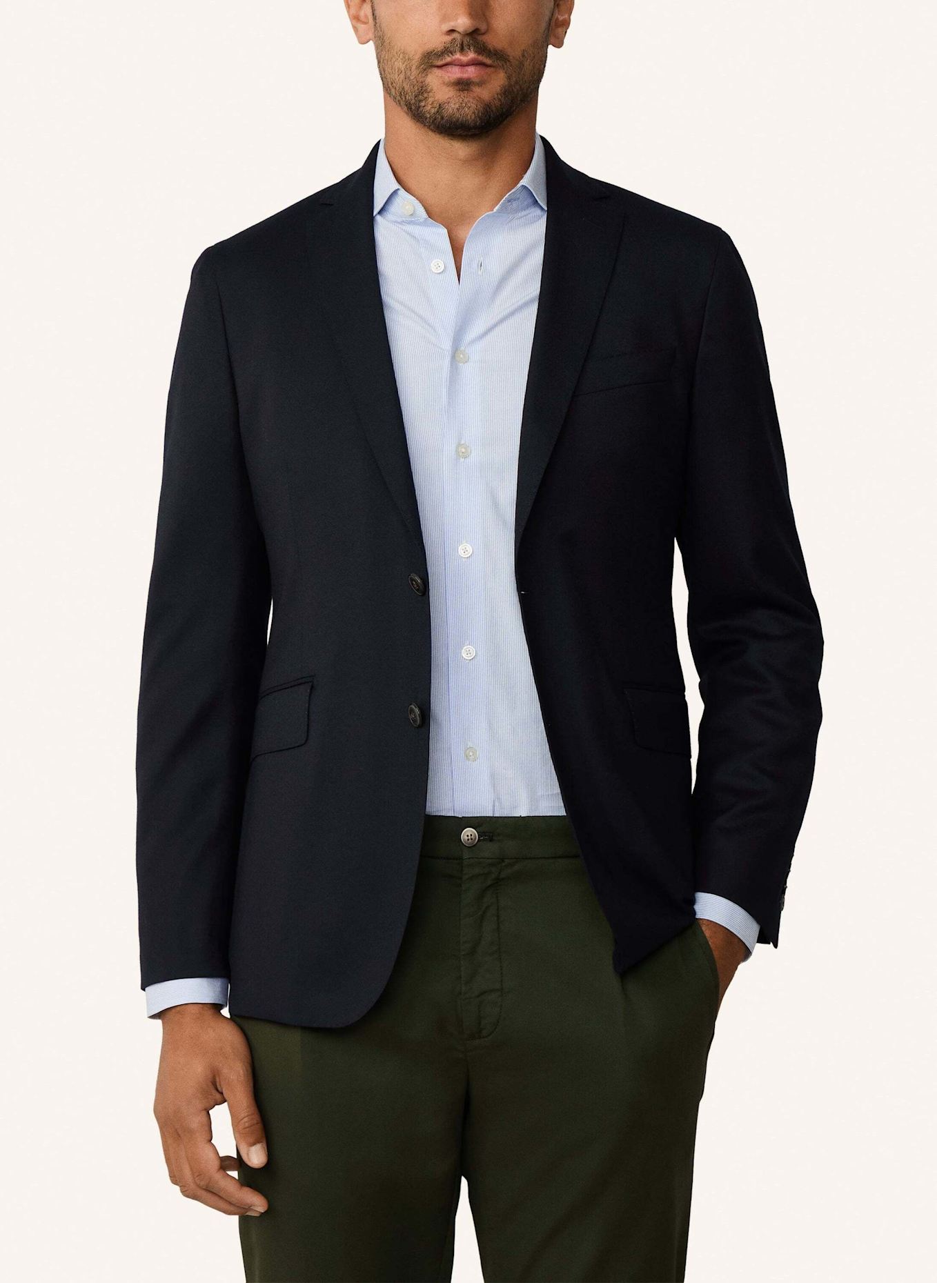 HACKETT LONDON Sakko PERFORMANCE FLANNEL: DUNKELBLAU