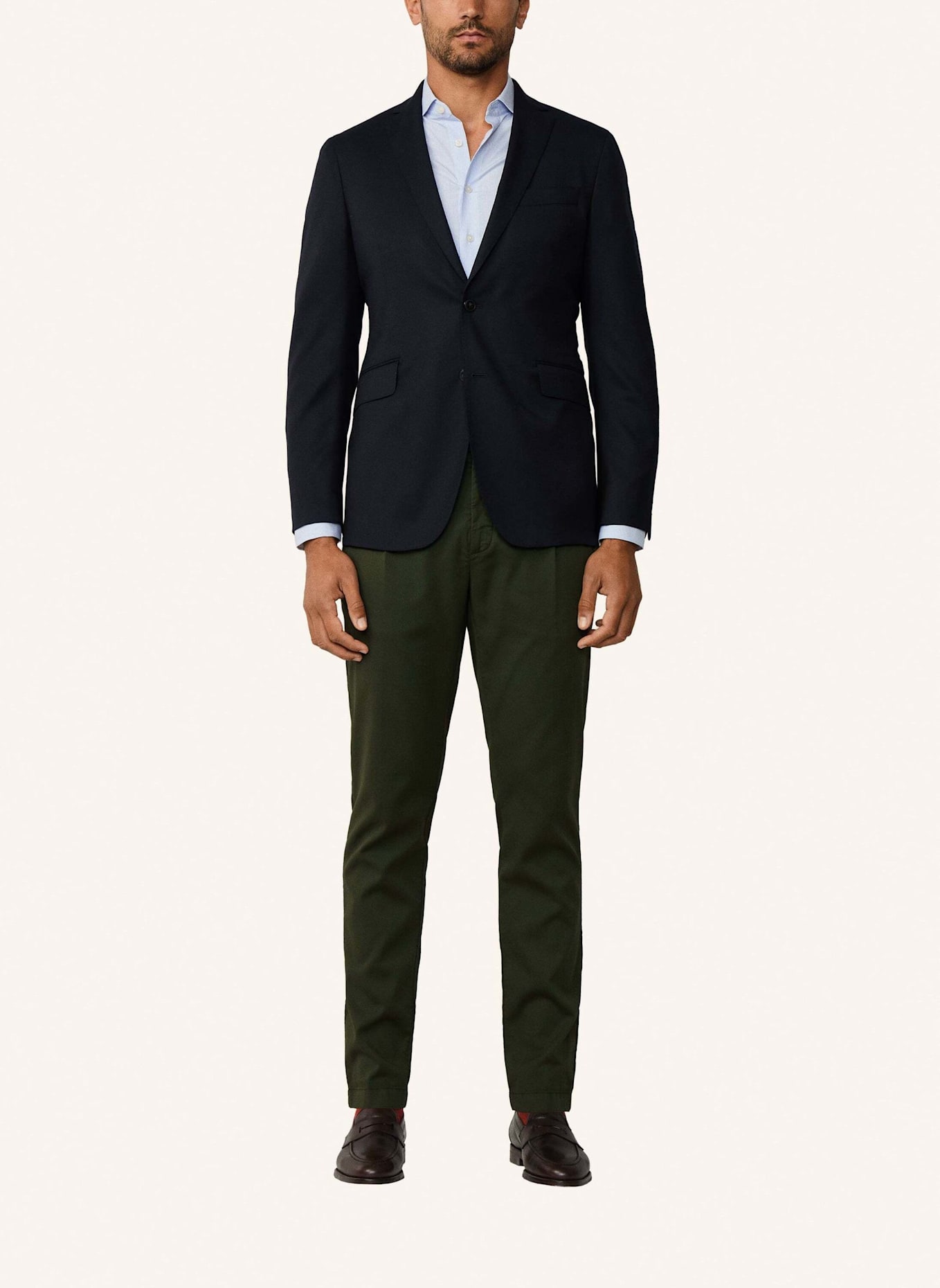 HACKETT LONDON Sakko PERFORMANCE FLANNEL: DUNKELBLAU