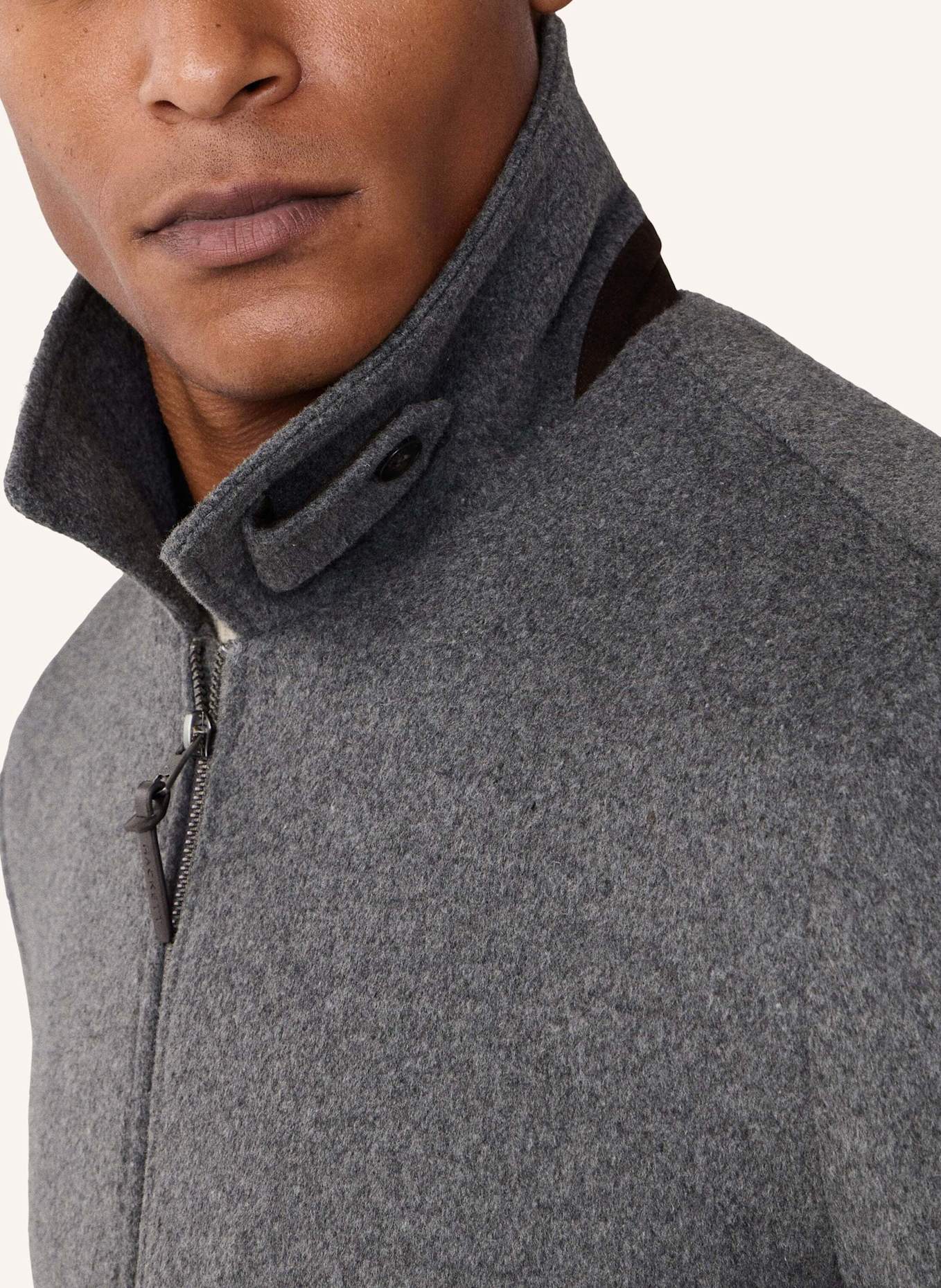 HACKETT LONDON Regenjacke WOOL QUILTED BLOUSON: DUNKELGRAU