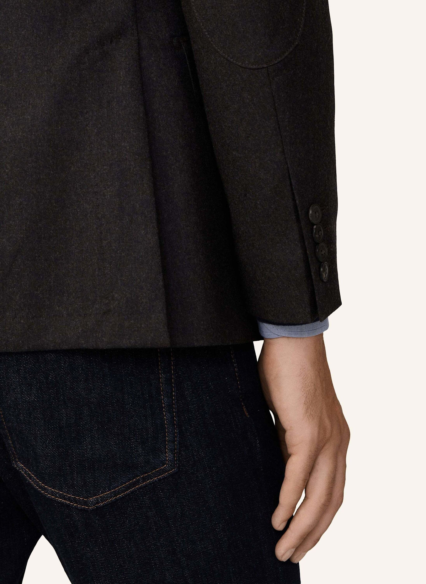 HACKETT LONDON Blazer PERFORMANCE FLANNEL: DUNKELBRAUN