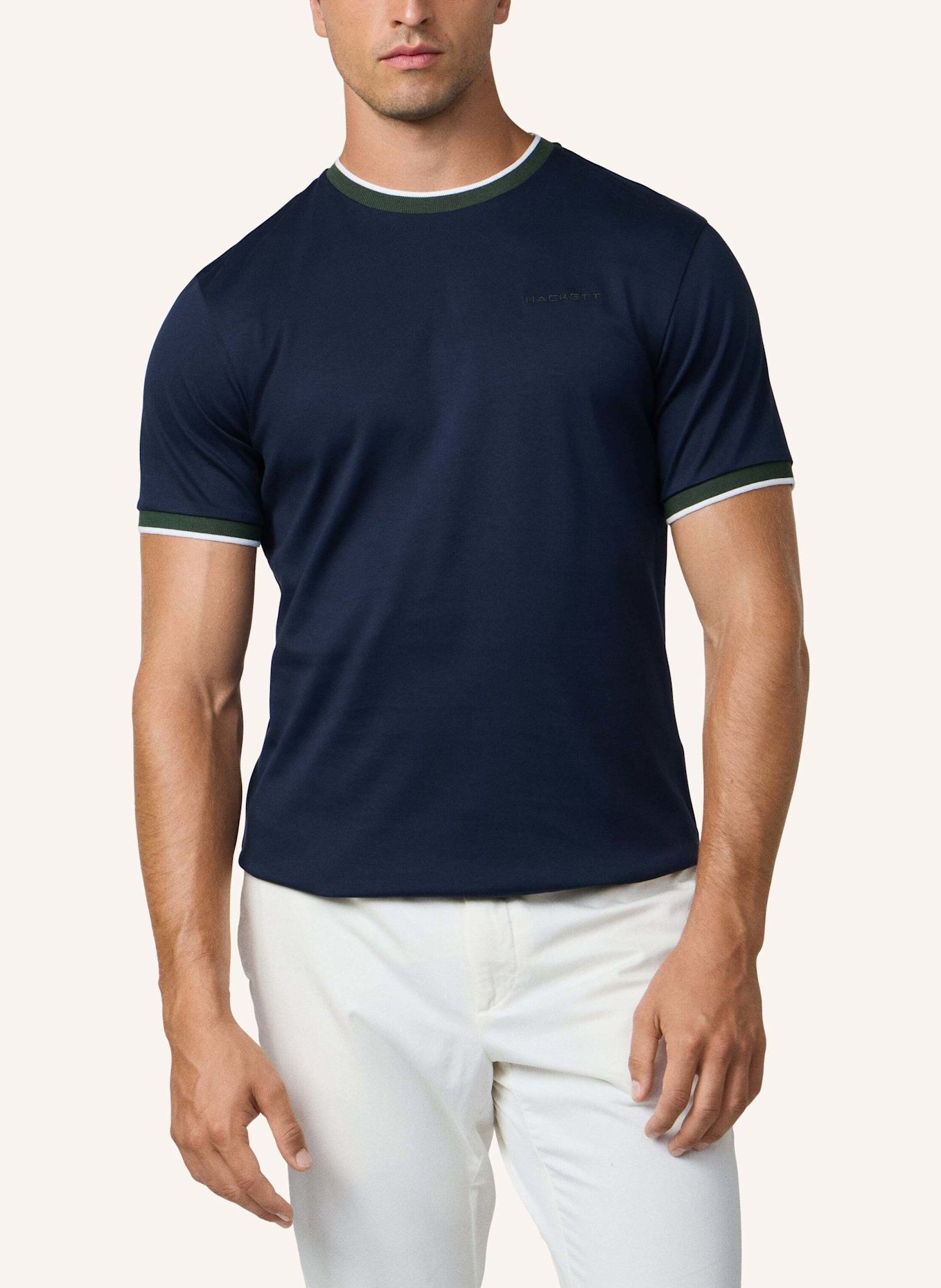 HACKETT LONDON T-Shirt HS CLUB COLLAR TEE: DUNKELBLAU