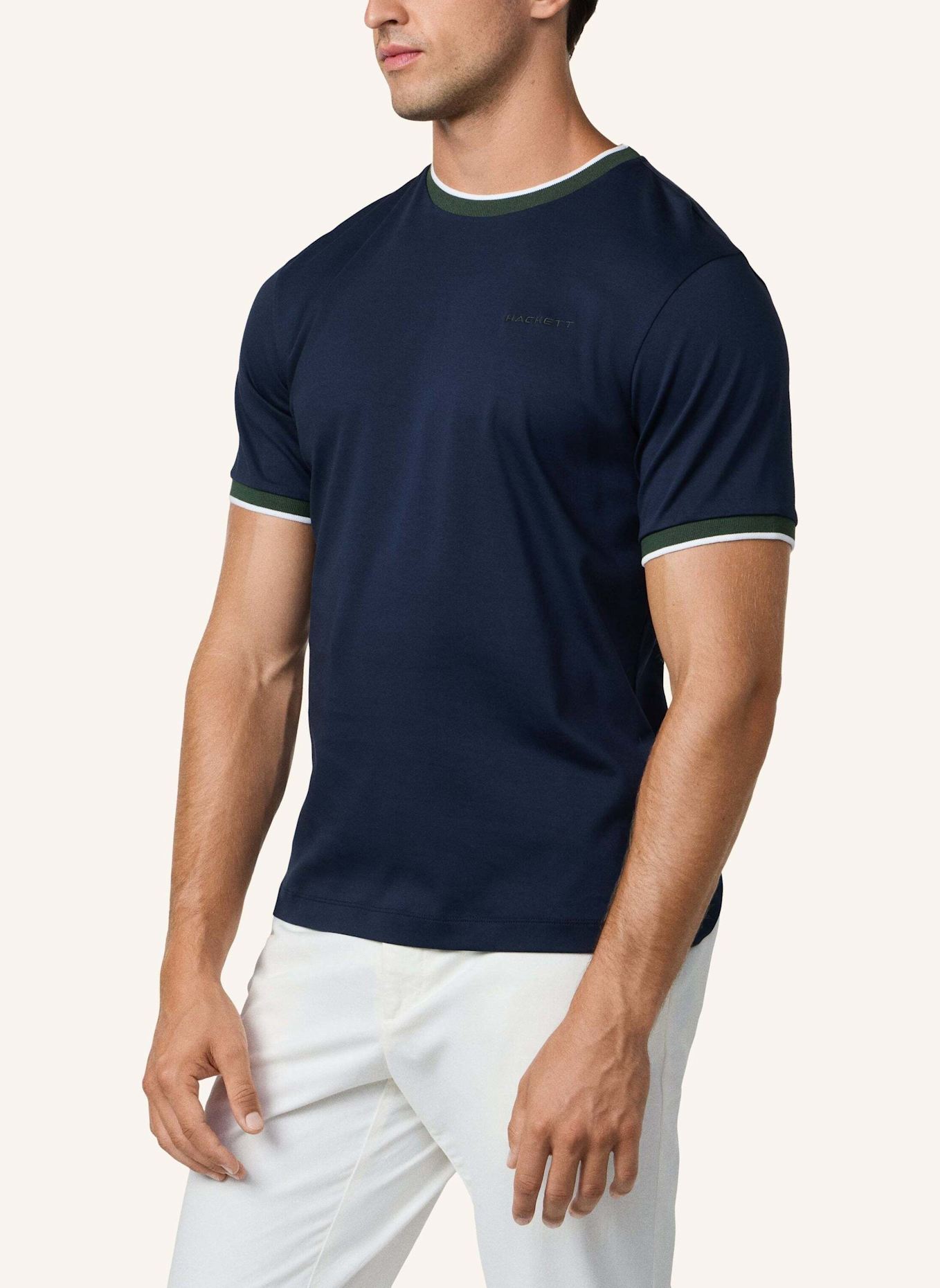 HACKETT LONDON T-Shirt HS CLUB COLLAR TEE: DUNKELBLAU