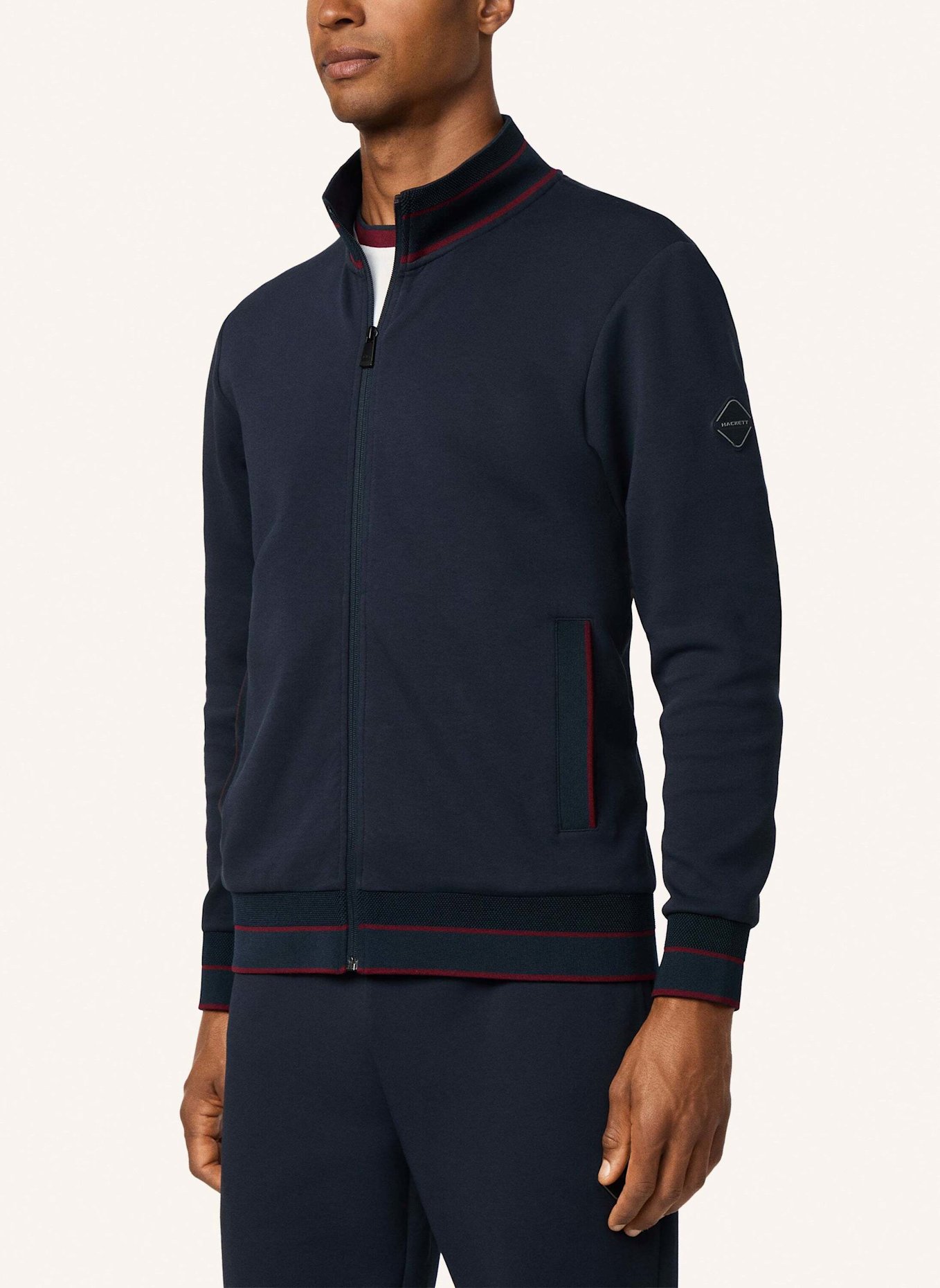 HACKETT LONDON Hoodiejacke HS MANOR TRACK FZ: DUNKELBLAU