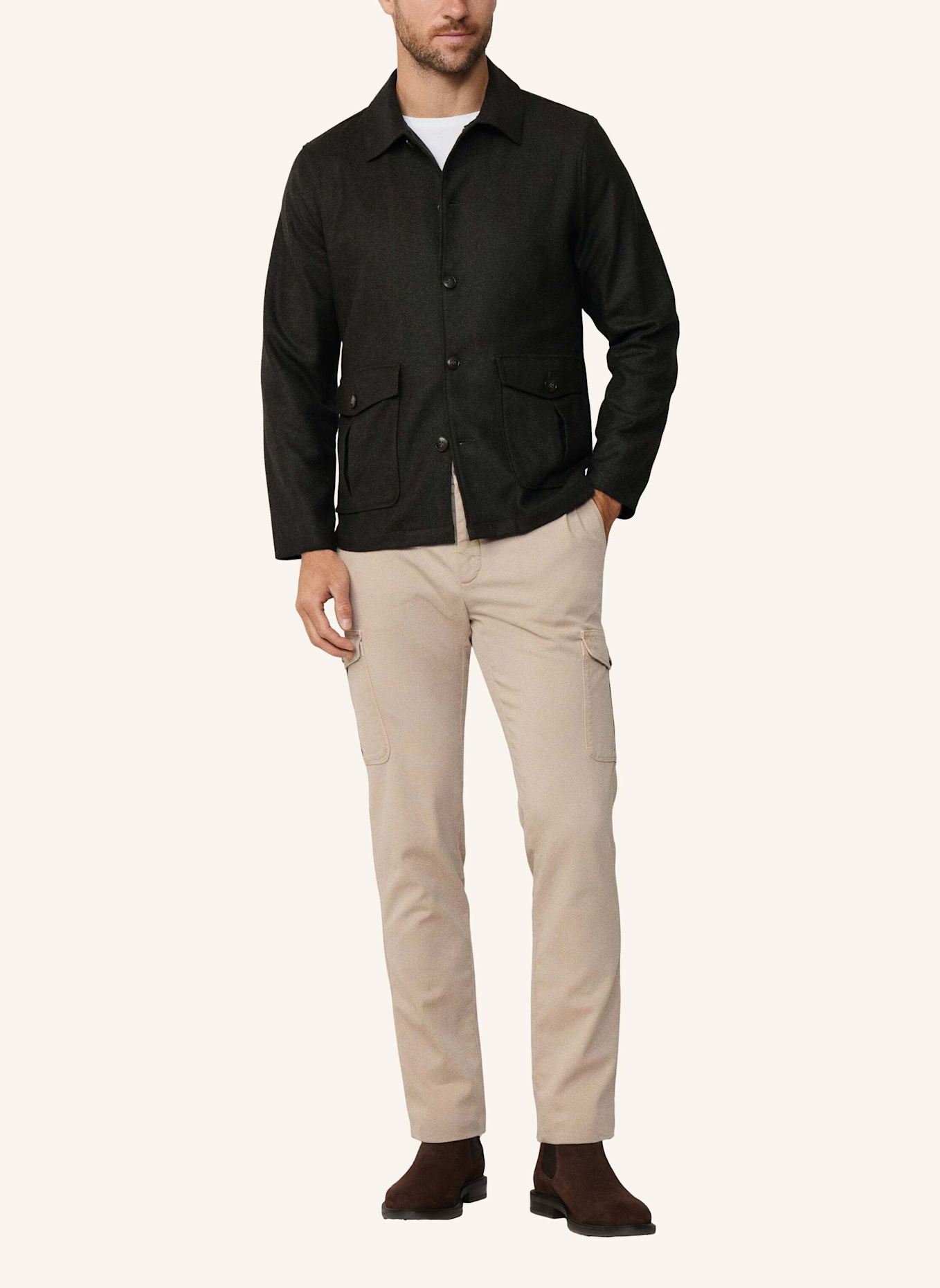 HACKETT LONDON Fieldjacket HBONE FLAN OVERSHIRT: GRÜN