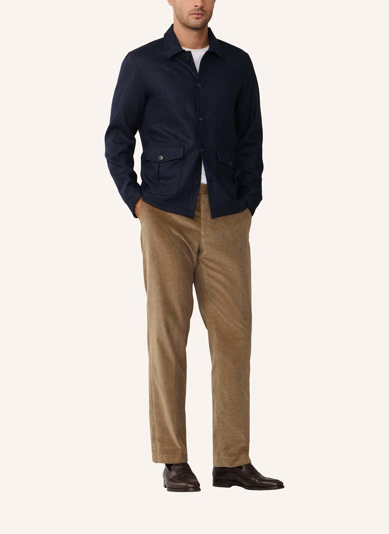 HACKETT LONDON Fieldjacket HBONE FLAN OVERSHIRT: DUNKELBLAU