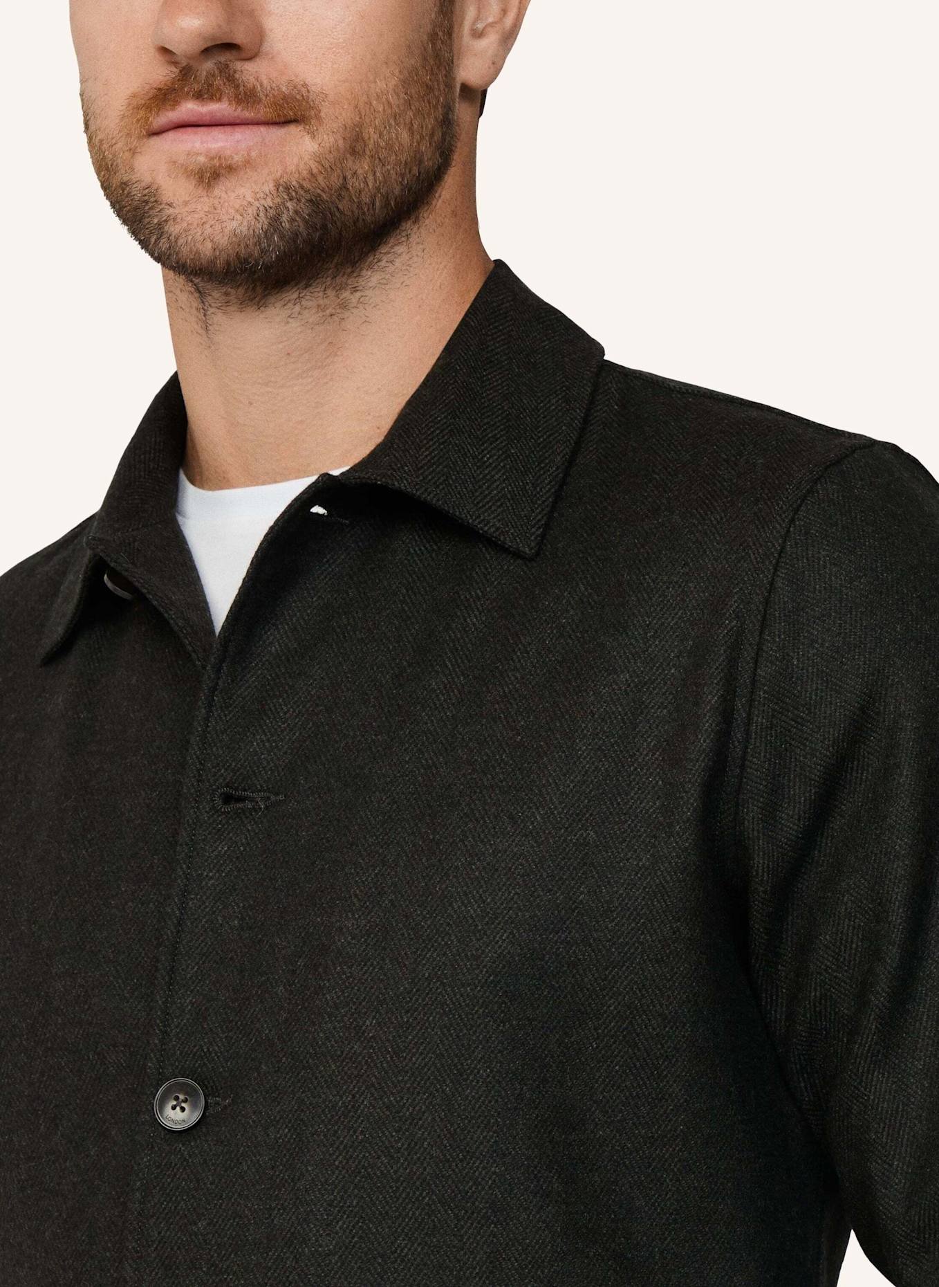 HACKETT LONDON Fieldjacket HBONE FLAN OVERSHIRT: GRÜN