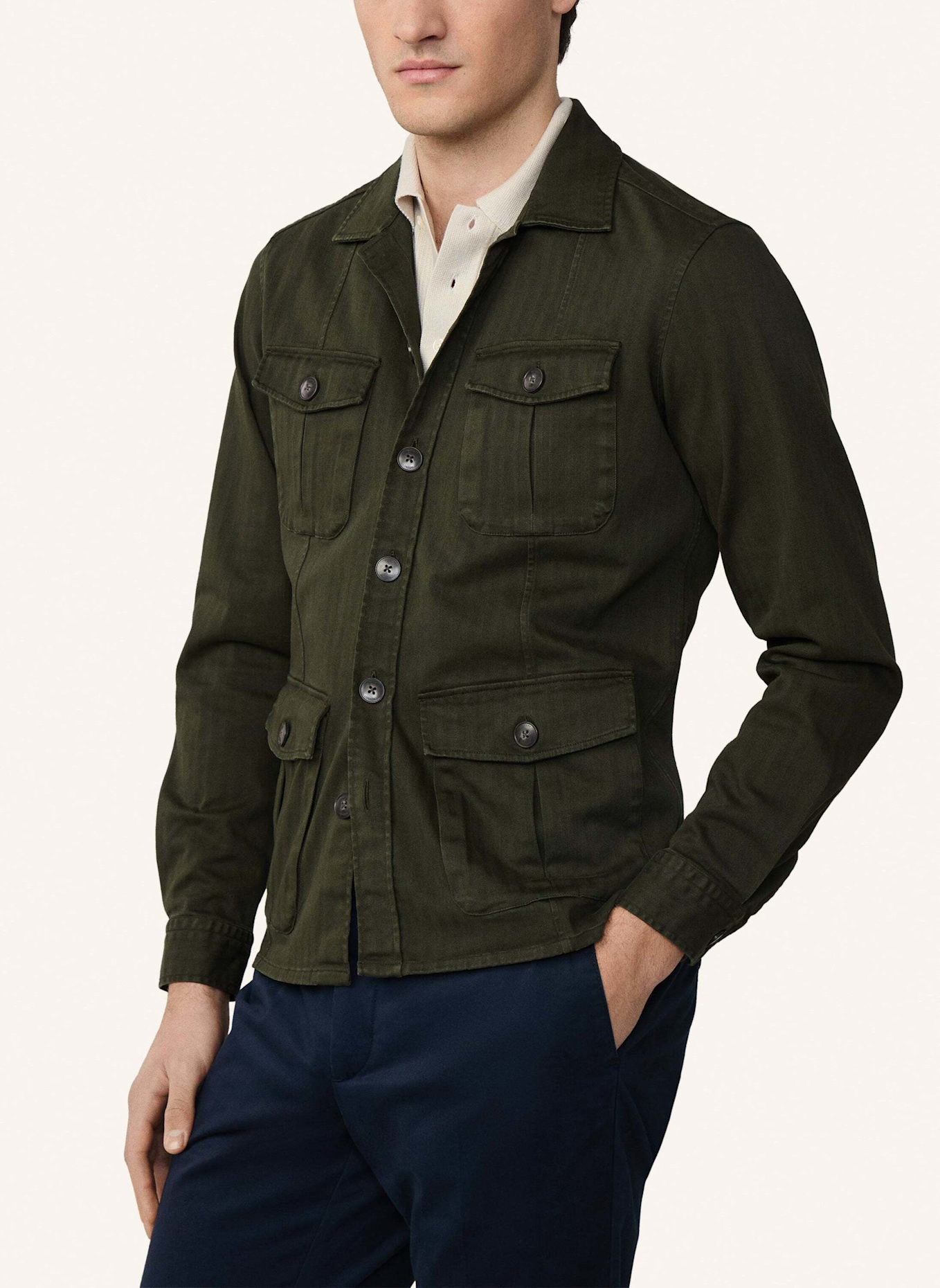 HACKETT LONDON Fliegerjacke GMD 4 PKT OVERSHIRT: GRÜN