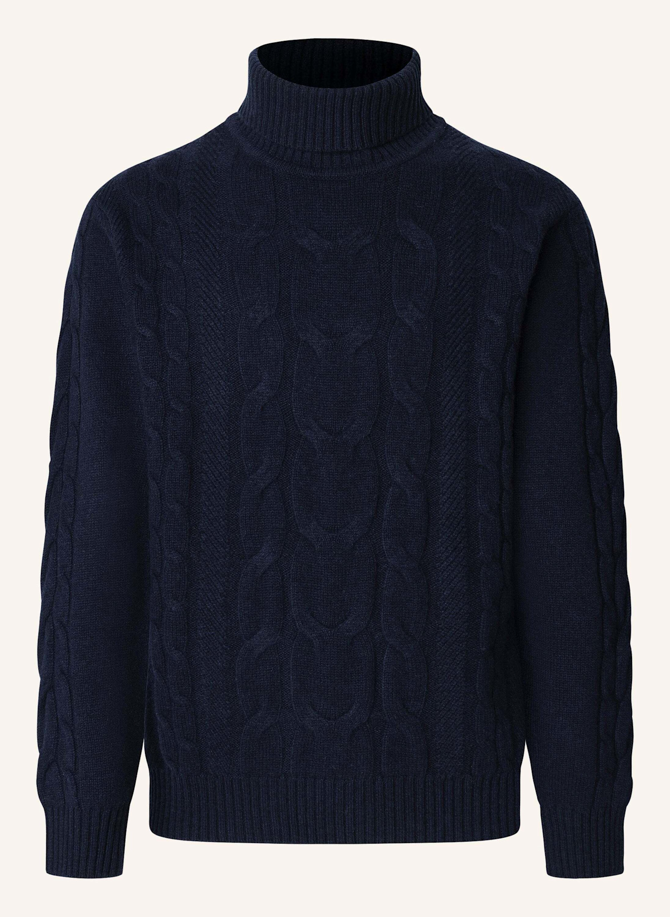HACKETT LONDON Pullover CABLE ROLL NECK: BLAU