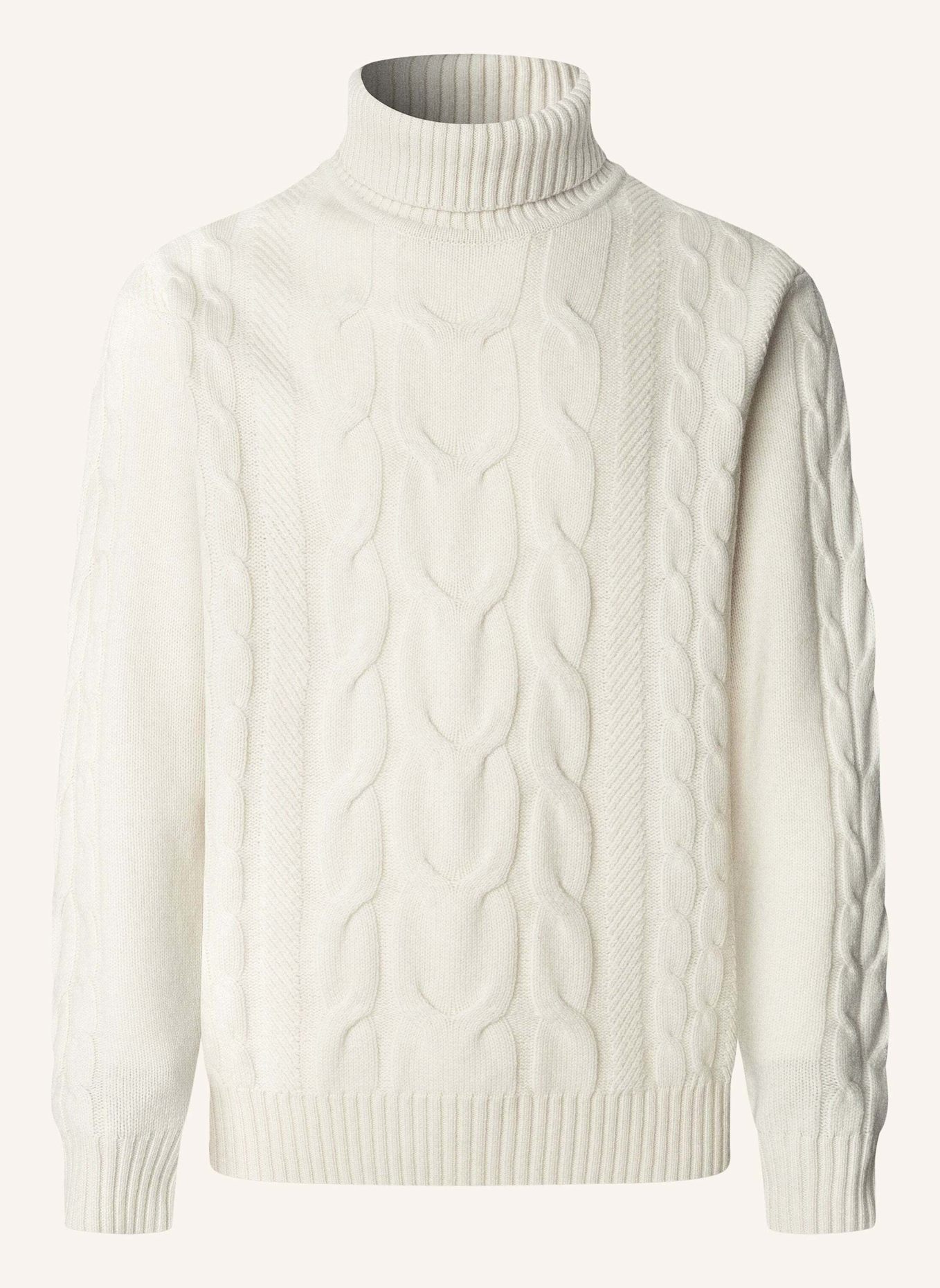 HACKETT LONDON Pullover CABLE ROLL NECK: CREME