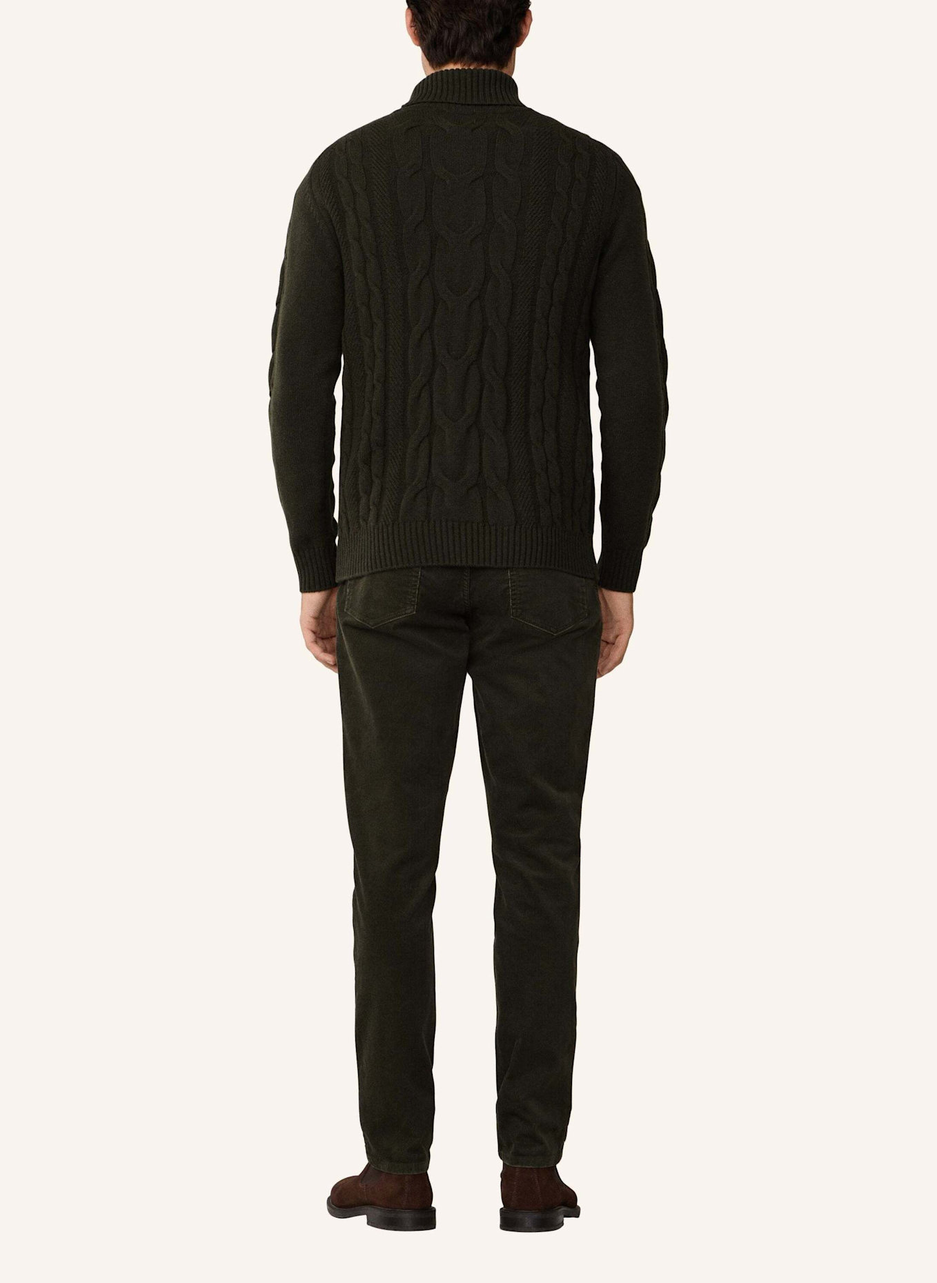 HACKETT LONDON Pullover CABLE ROLL NECK: GRÜN
