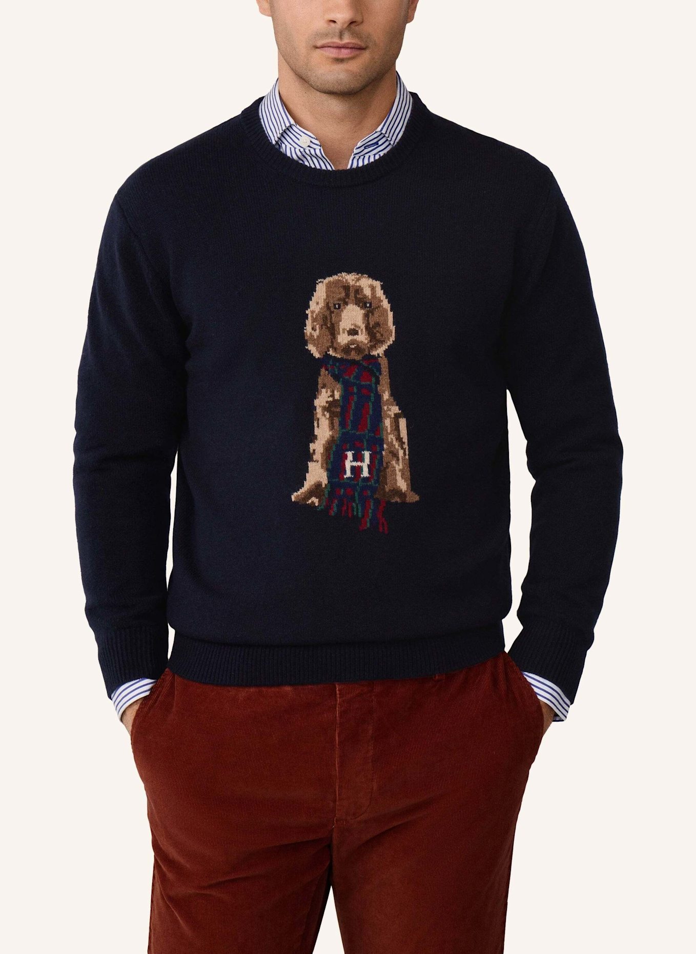 HACKETT LONDON Pullover HARRY KNIT CREW: BLAU