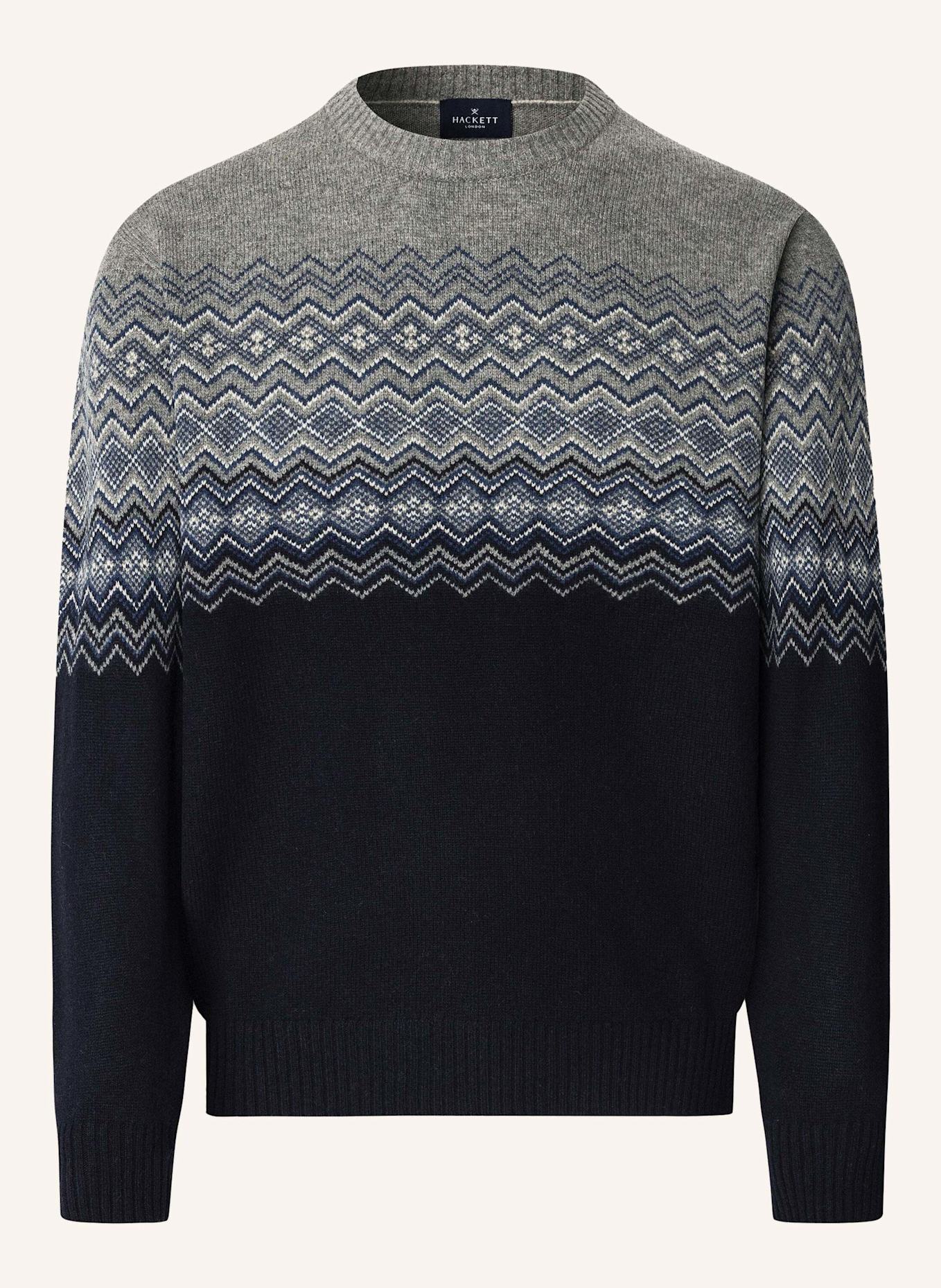 HACKETT LONDON Pullover FAIRISLE CREW: BLAU