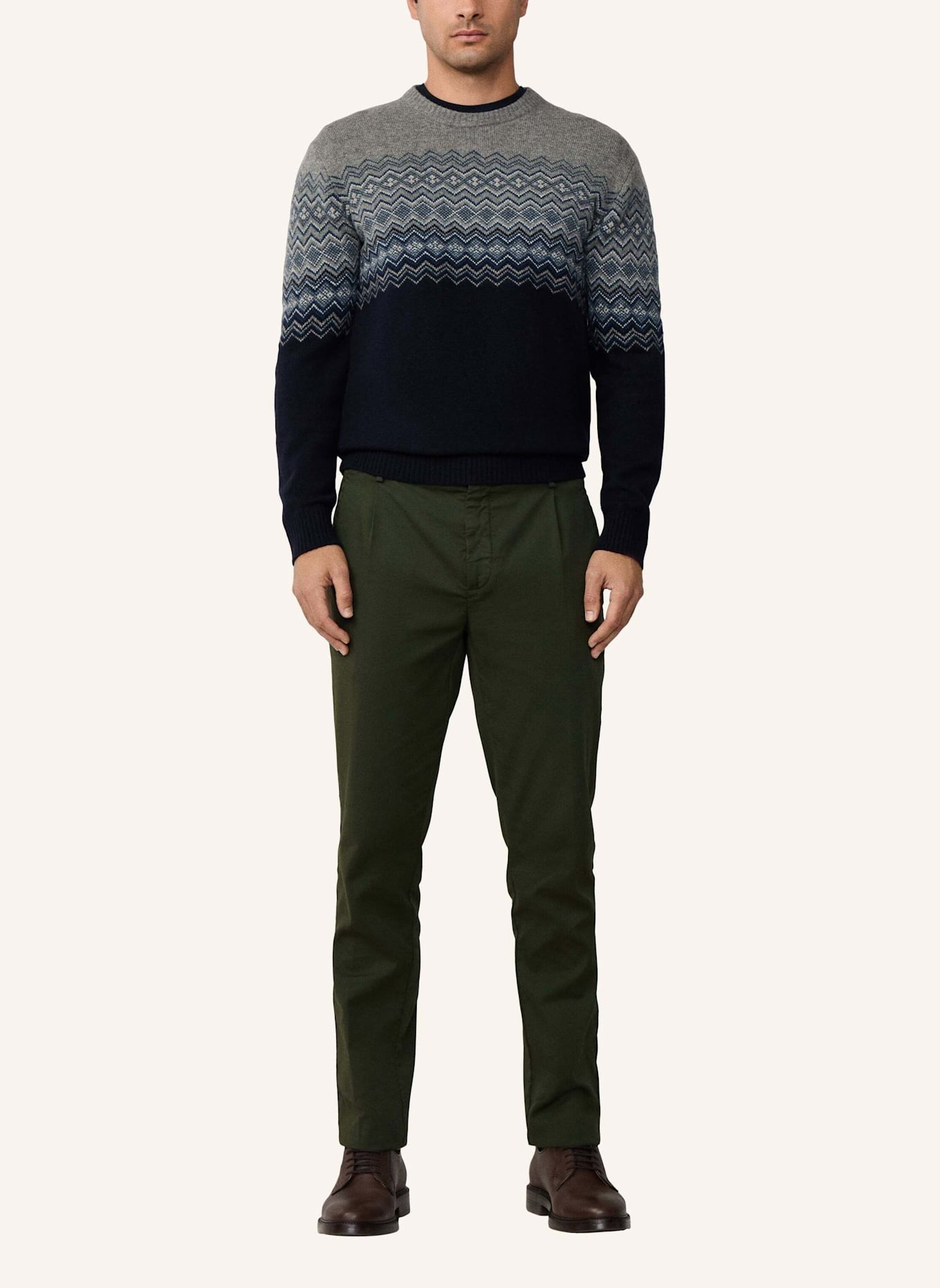 HACKETT LONDON Pullover FAIRISLE CREW: BLAU