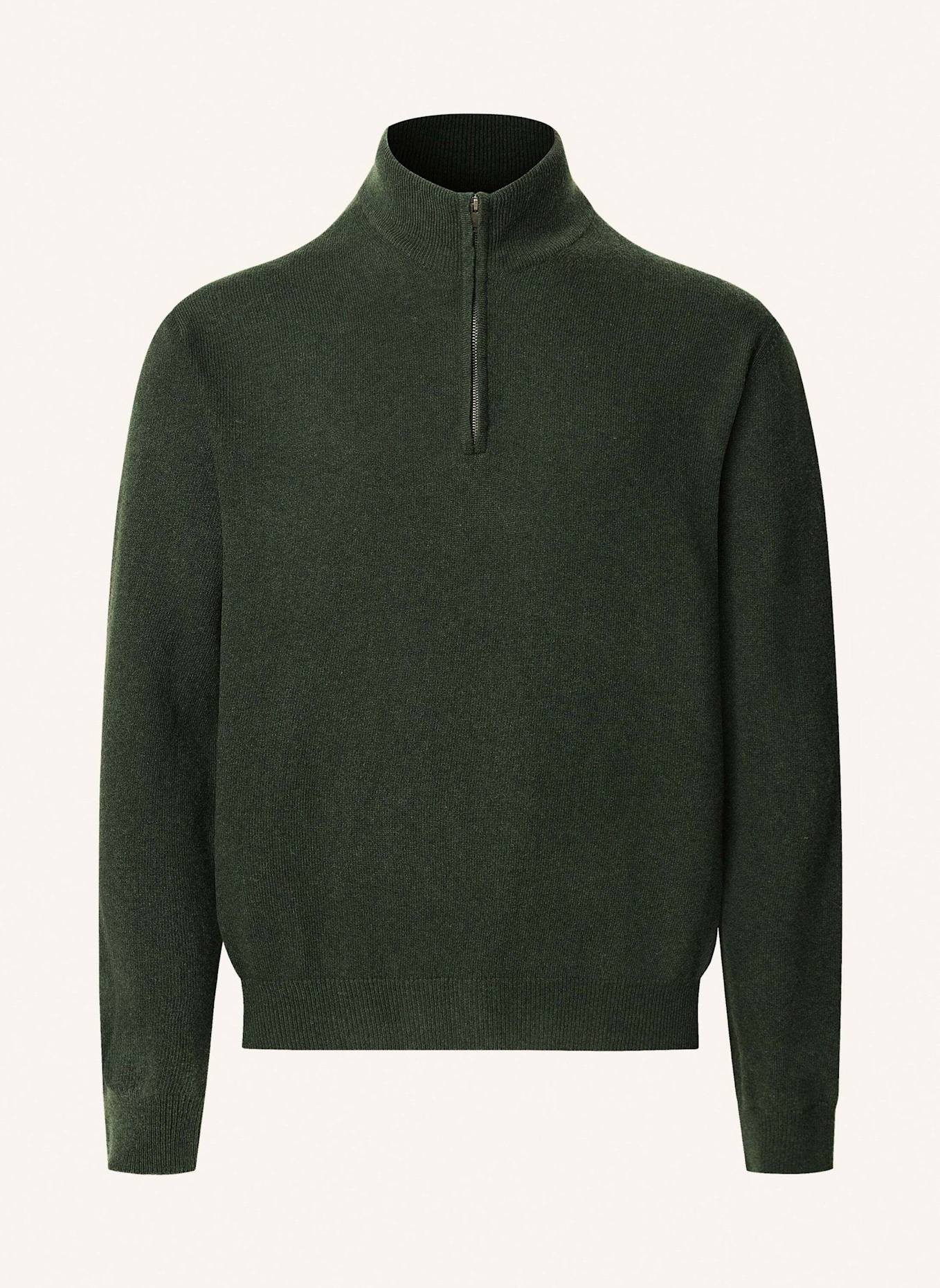 HACKETT LONDON Pullover MERINO CASH MIX HZIP: GRÜN