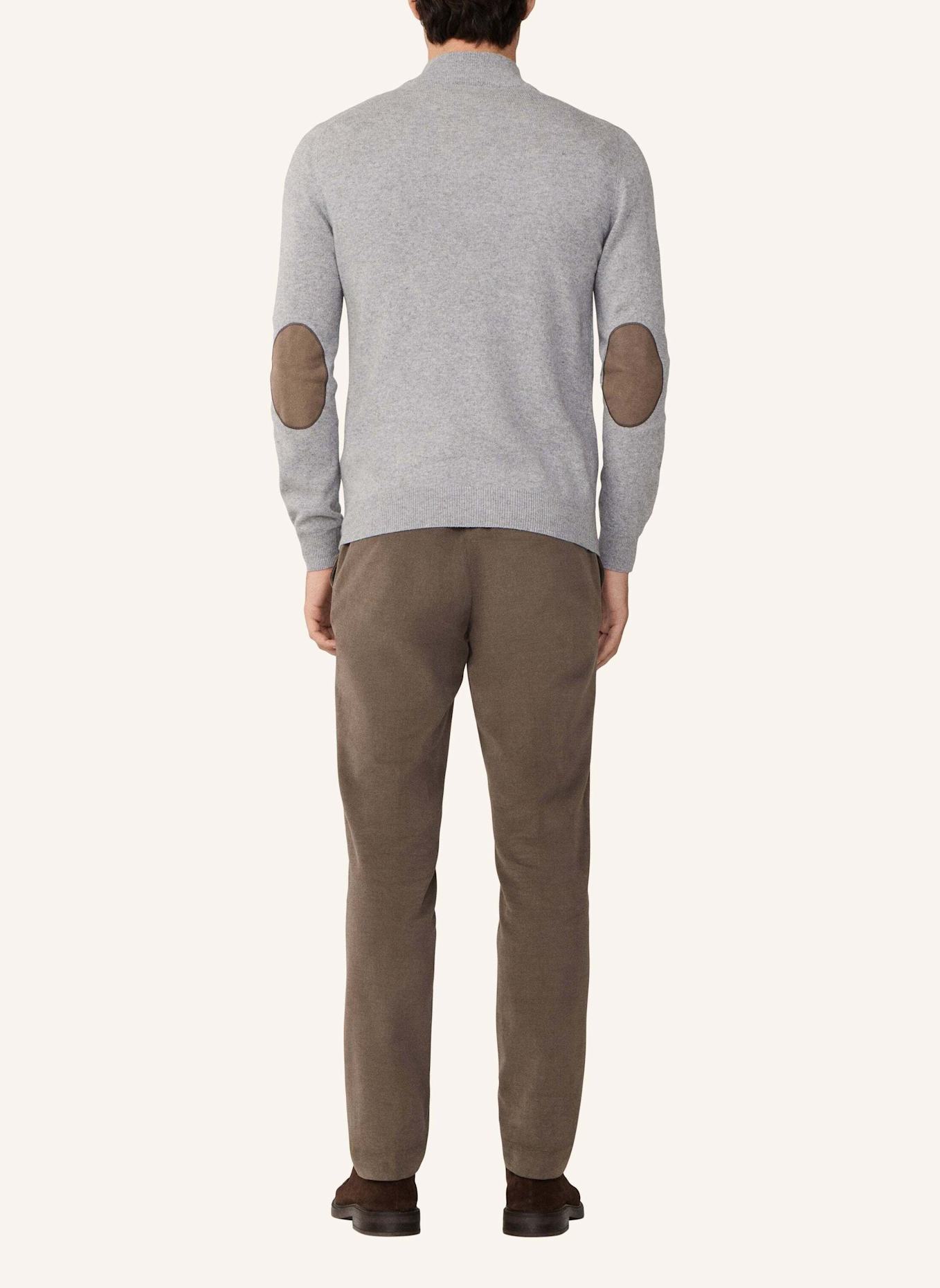 HACKETT LONDON Pullover MERINO CASH MIX HZIP: GRAU