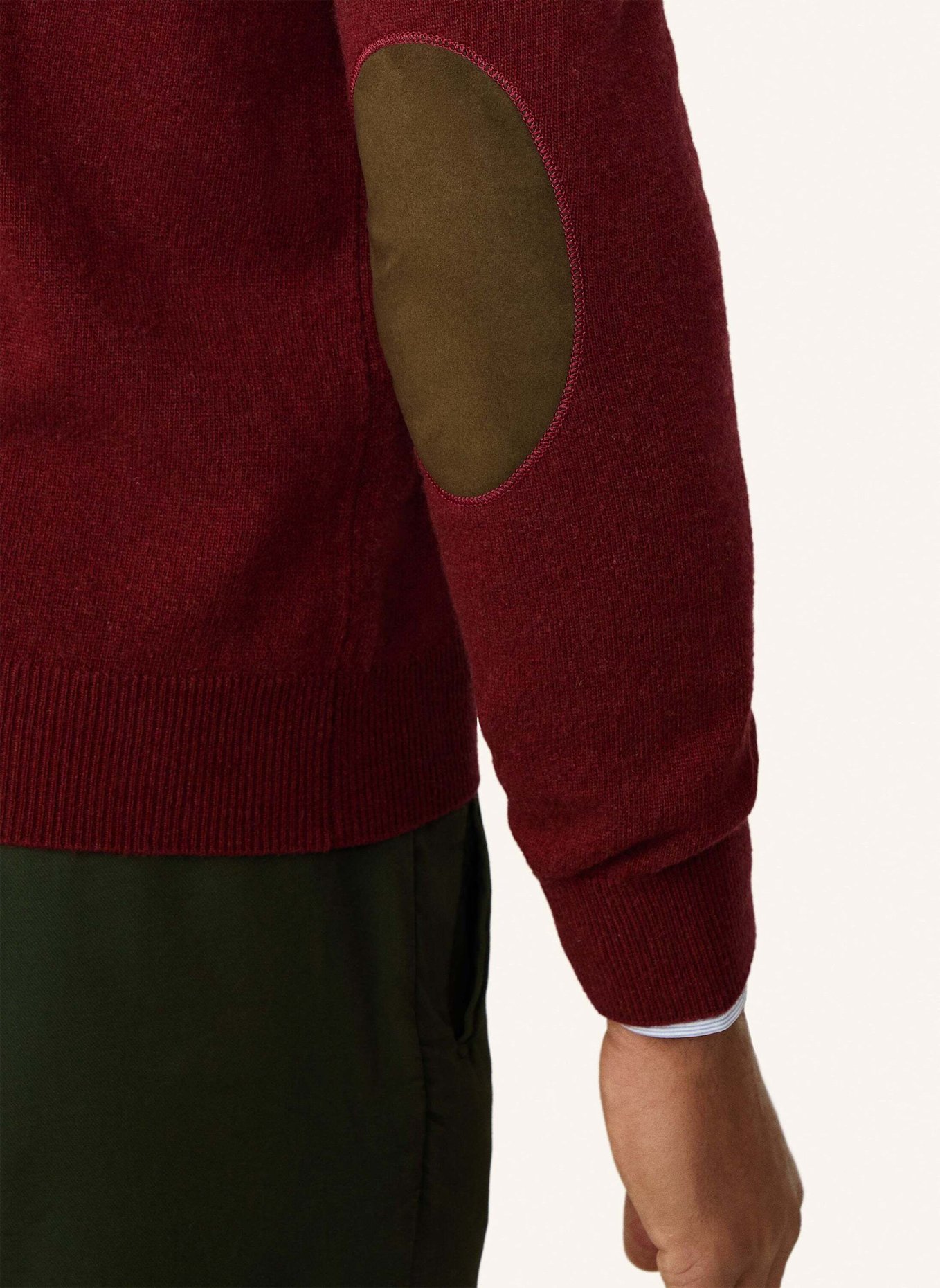 HACKETT LONDON Pullover MERINO CASH MIX HZIP: DUNKELROT