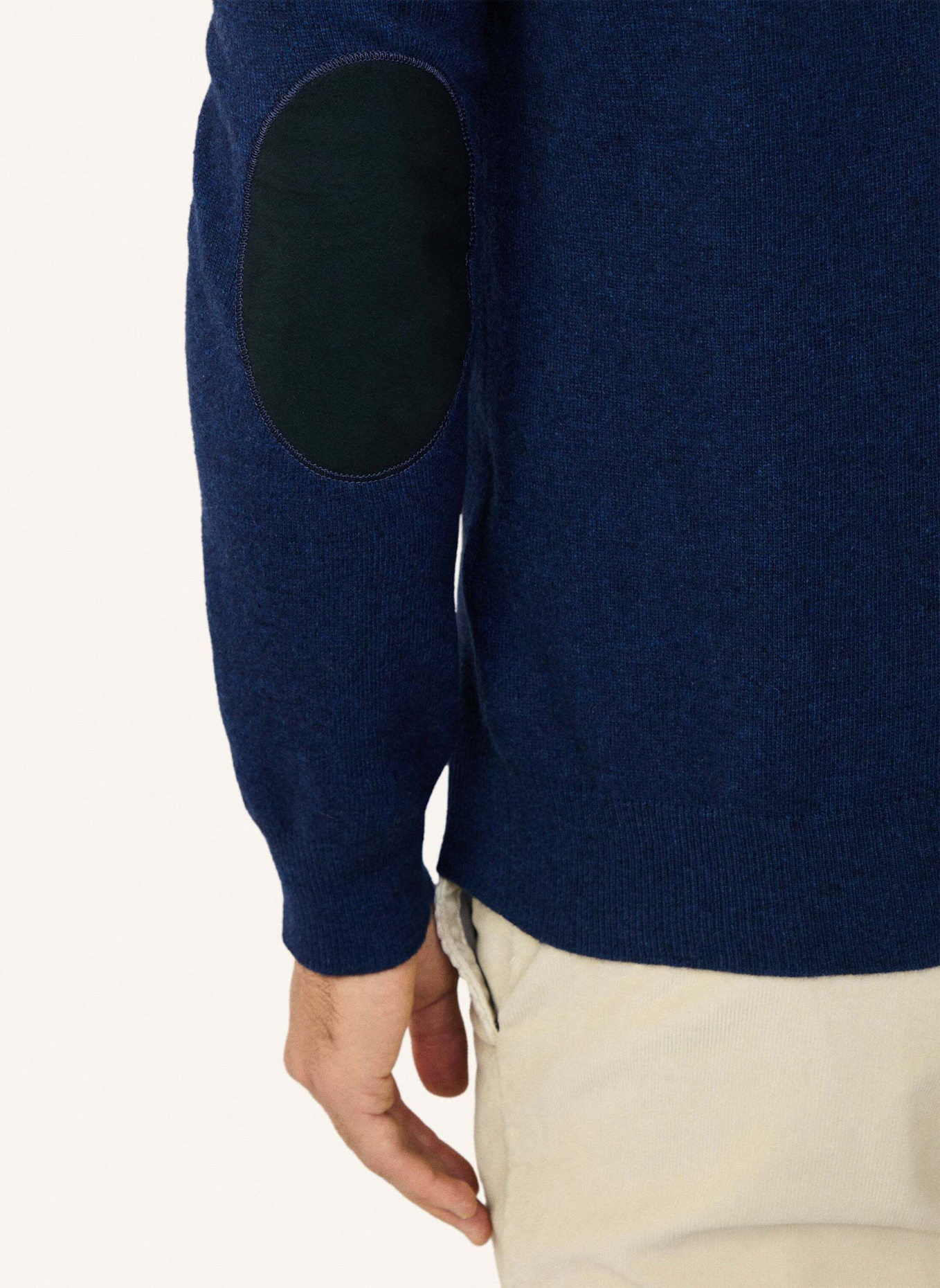 HACKETT LONDON Pullover MERINO CASH MIX HZIP: DUNKELBLAU