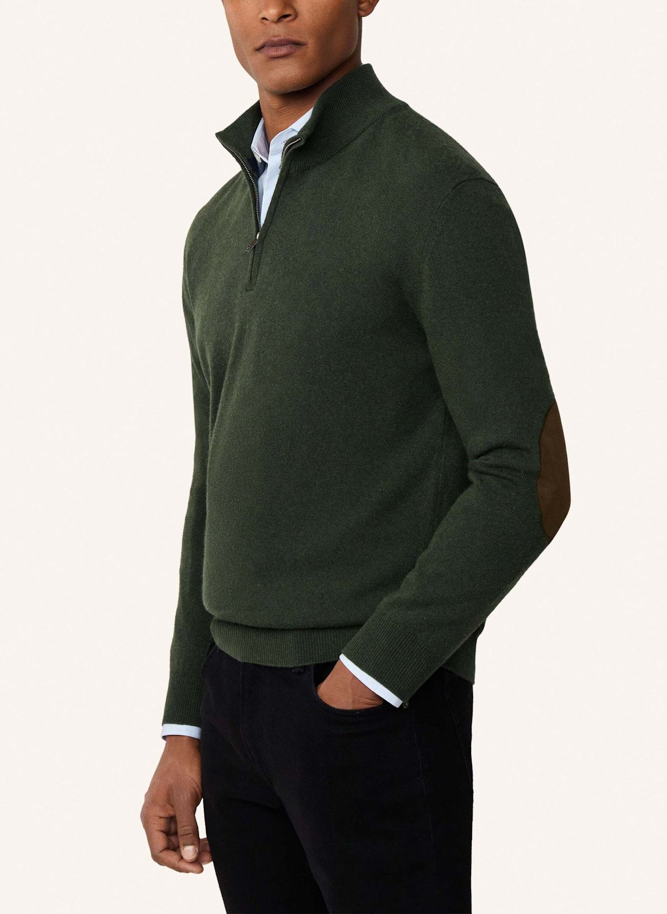 HACKETT LONDON Pullover MERINO CASH MIX HZIP: GRÜN